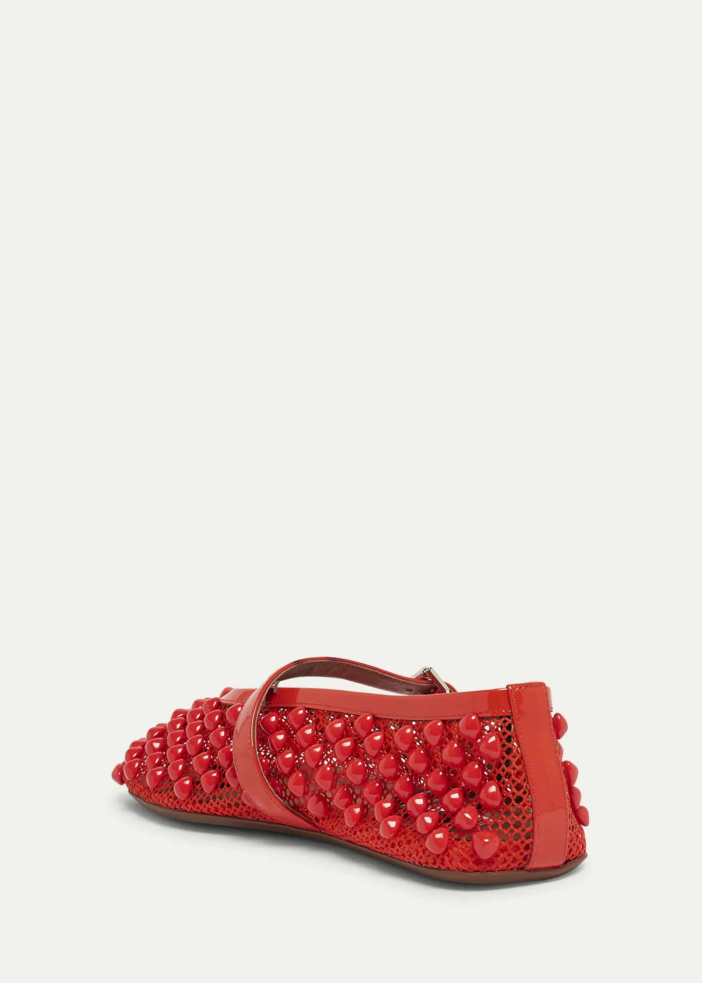 Beaded Net Mary Jane Ballerina Flats