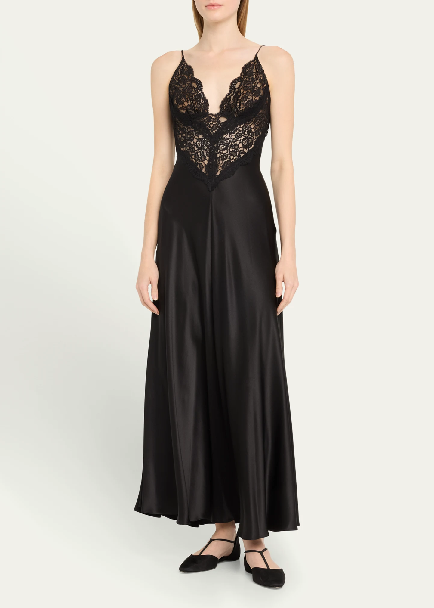 Lace Silk Bias Slip Dress