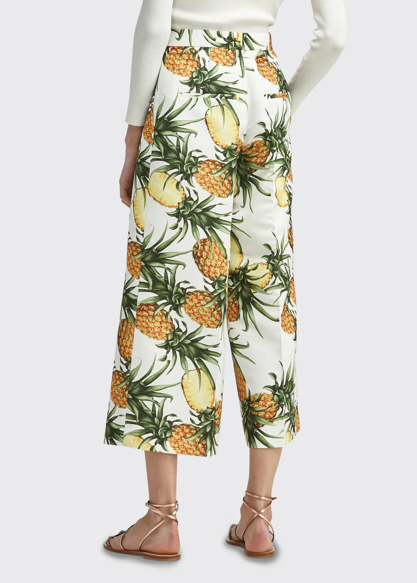 Pineapple-Print Culotte Pants