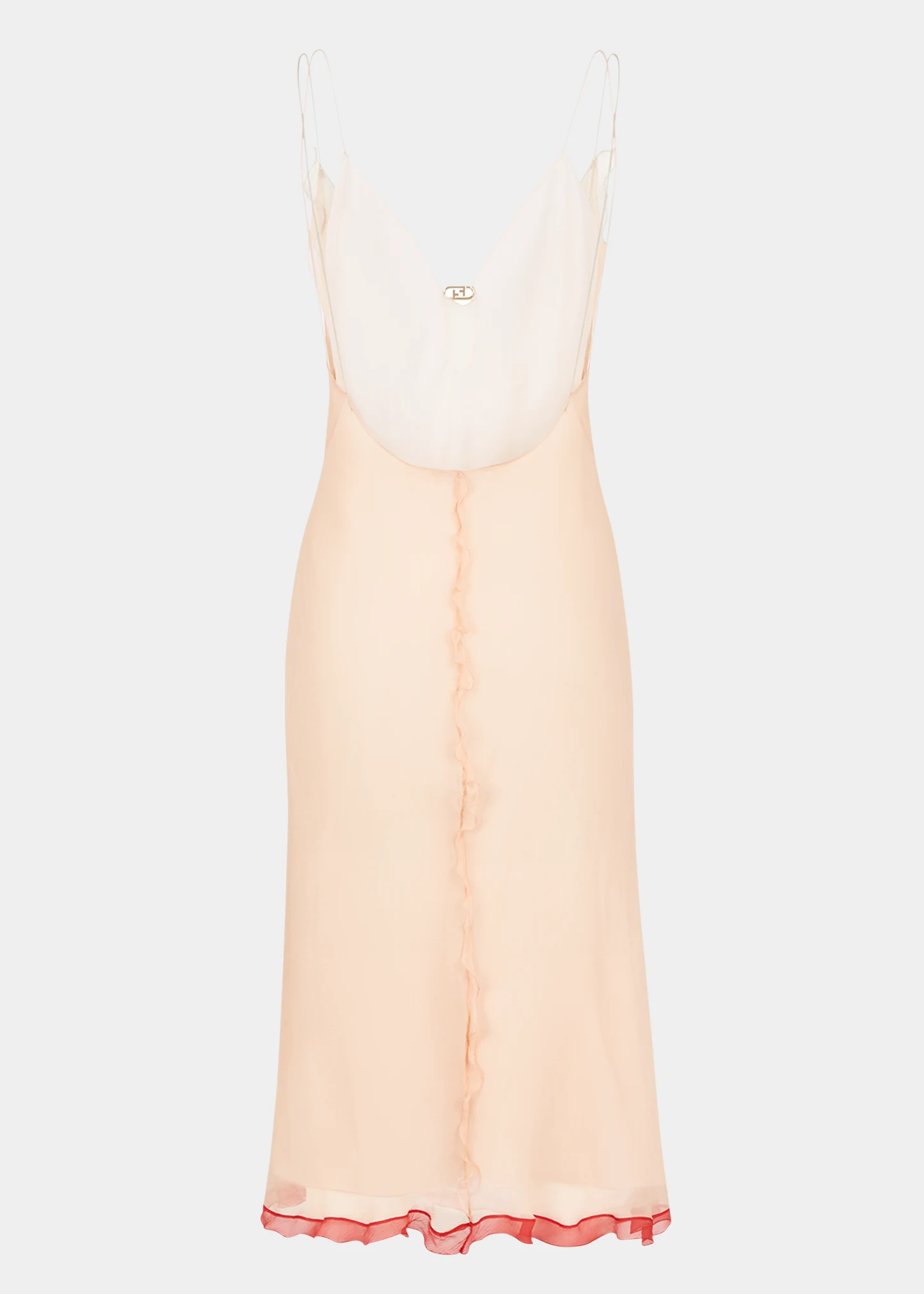 Ruffle Layered Chiffon Creponne Slip Dress