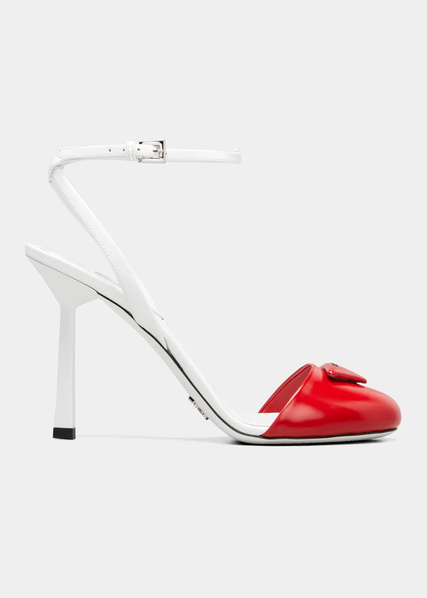 Bicolor Logo Ankle-Strap Sandals