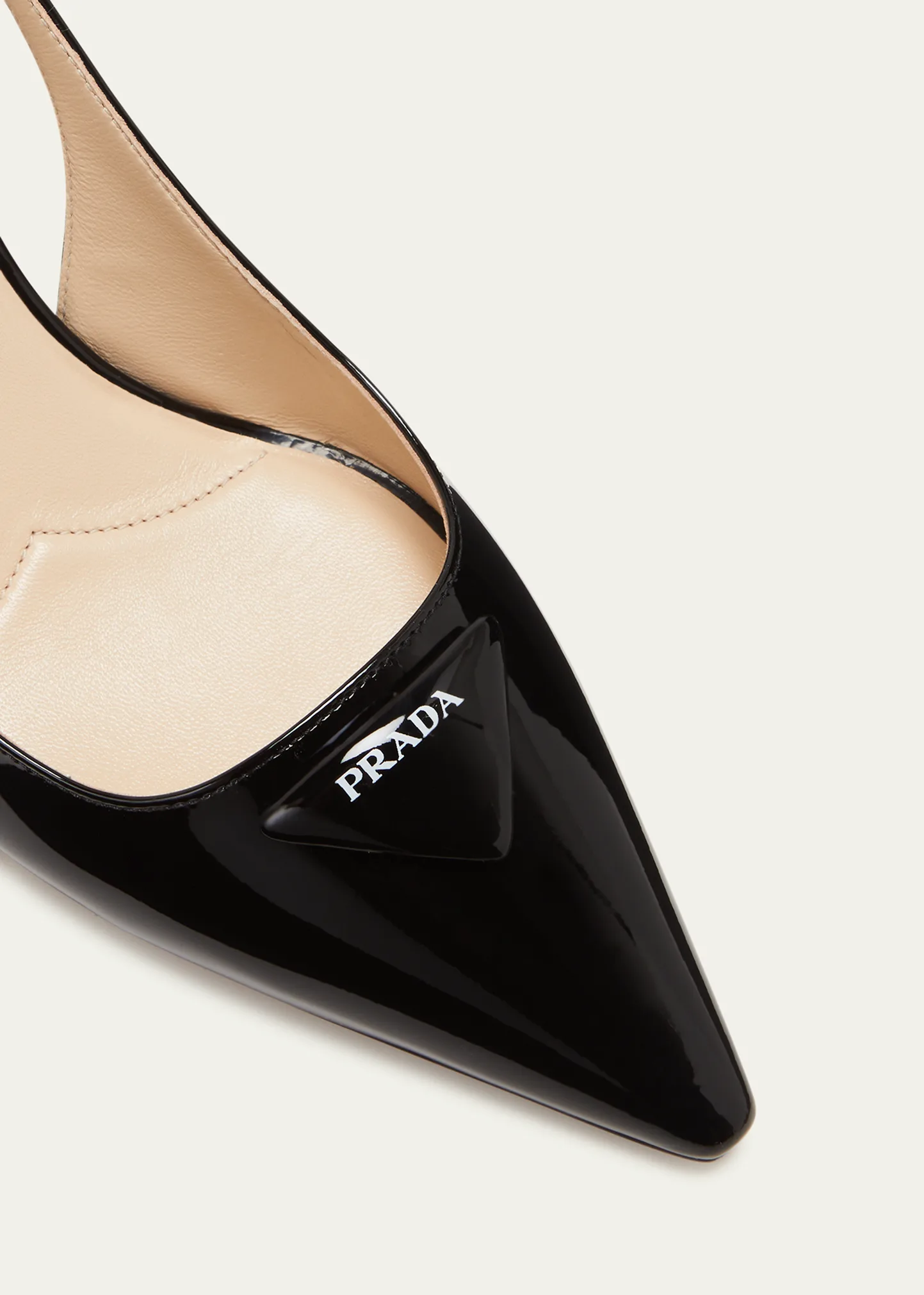 Patent Logo Slingback Pumps