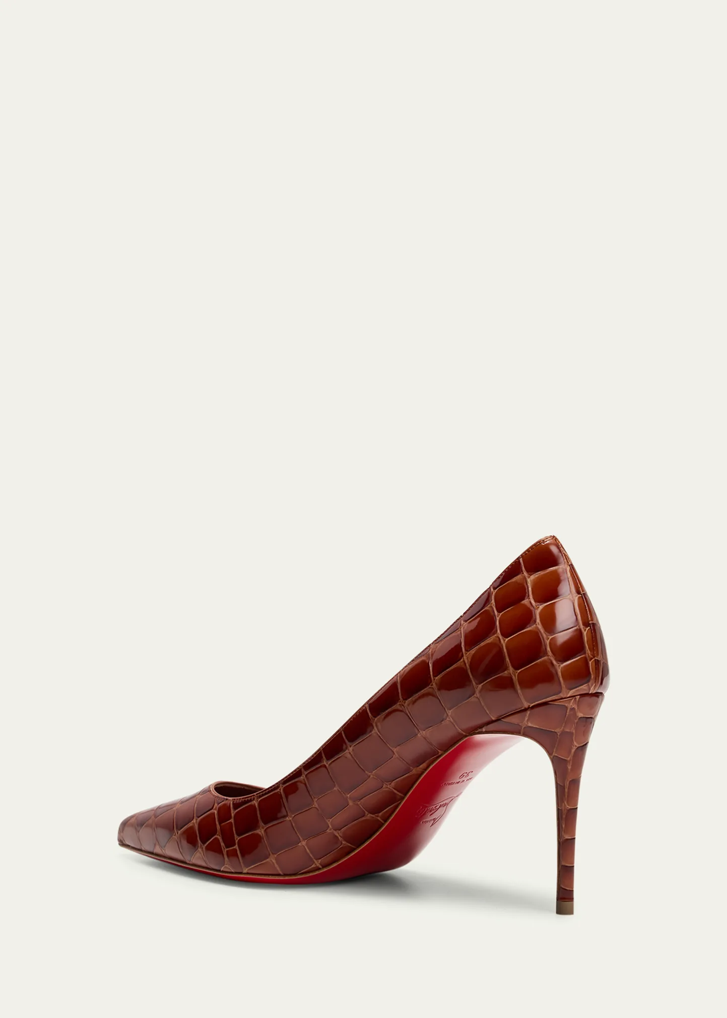 Kate Croco Red Sole Classic Pumps