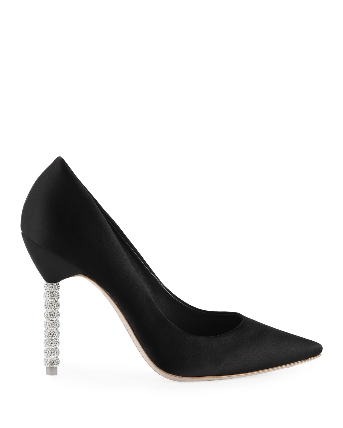 Coco Satin Crystal-Heel Pumps