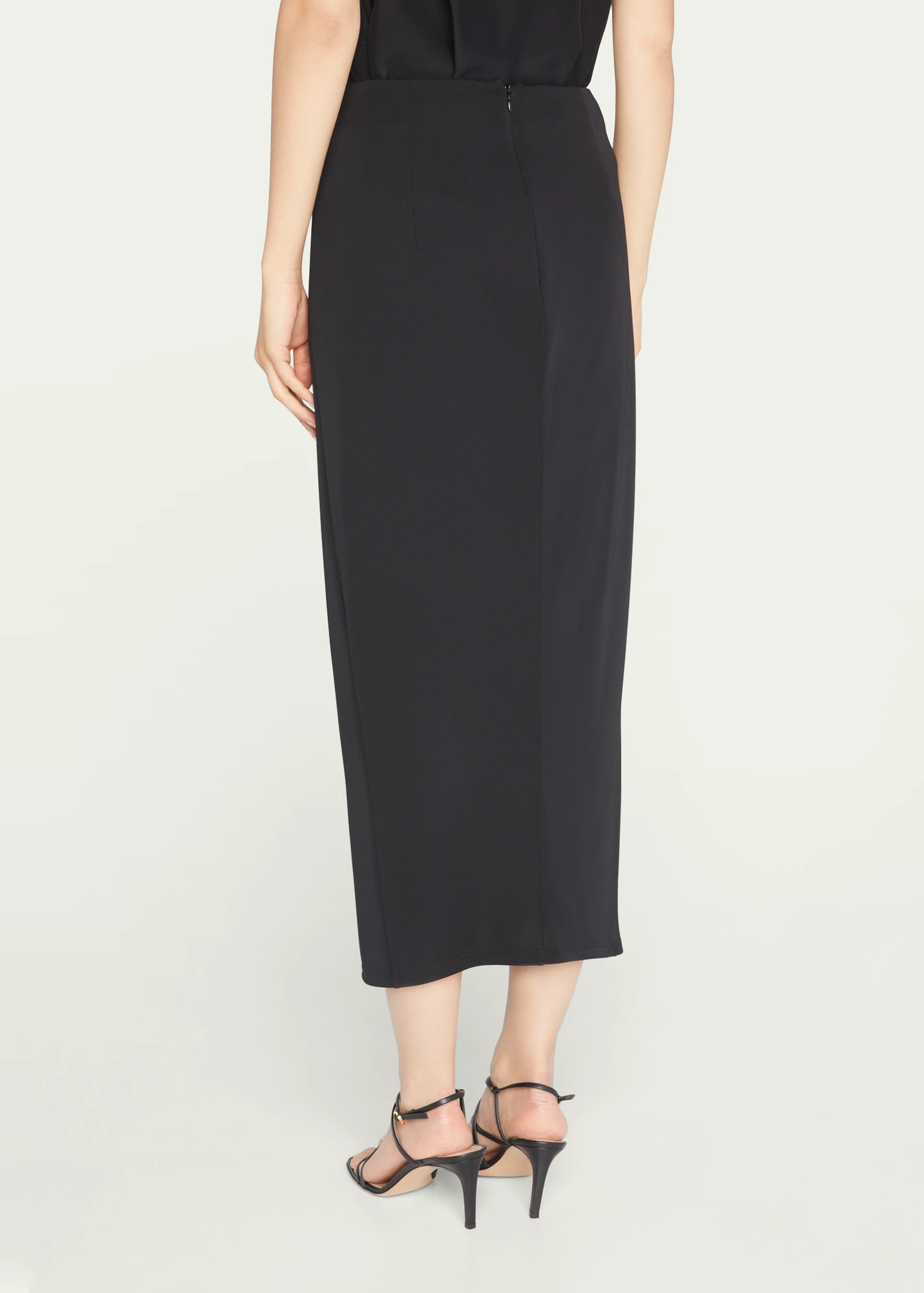 Vallory Draped Jersey Midi Skirt