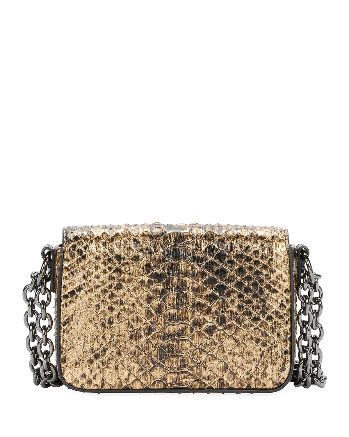 Natalia Laminated Python Small Shoulder Bag