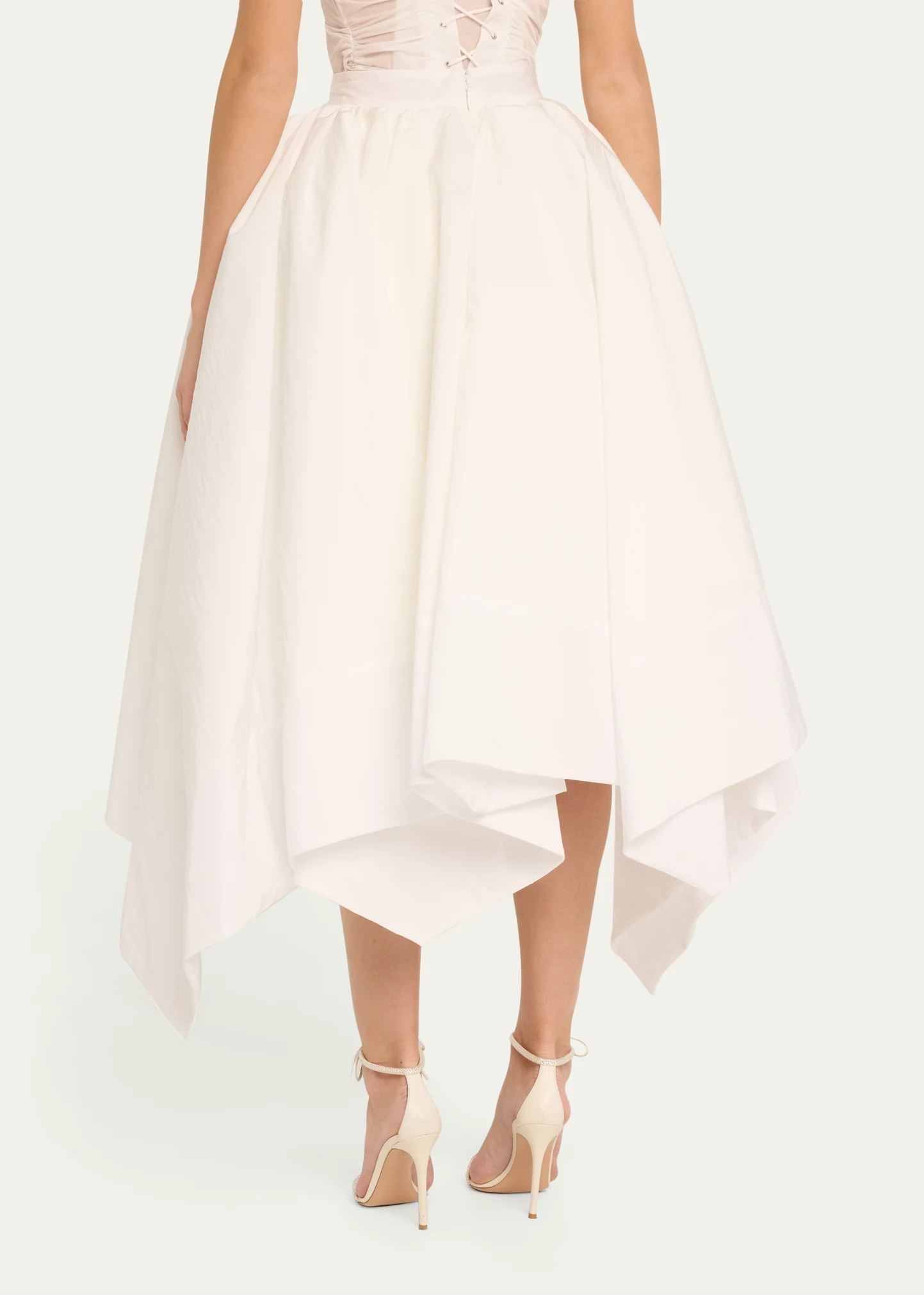 Handkerchief Hem Full Midi Skirt