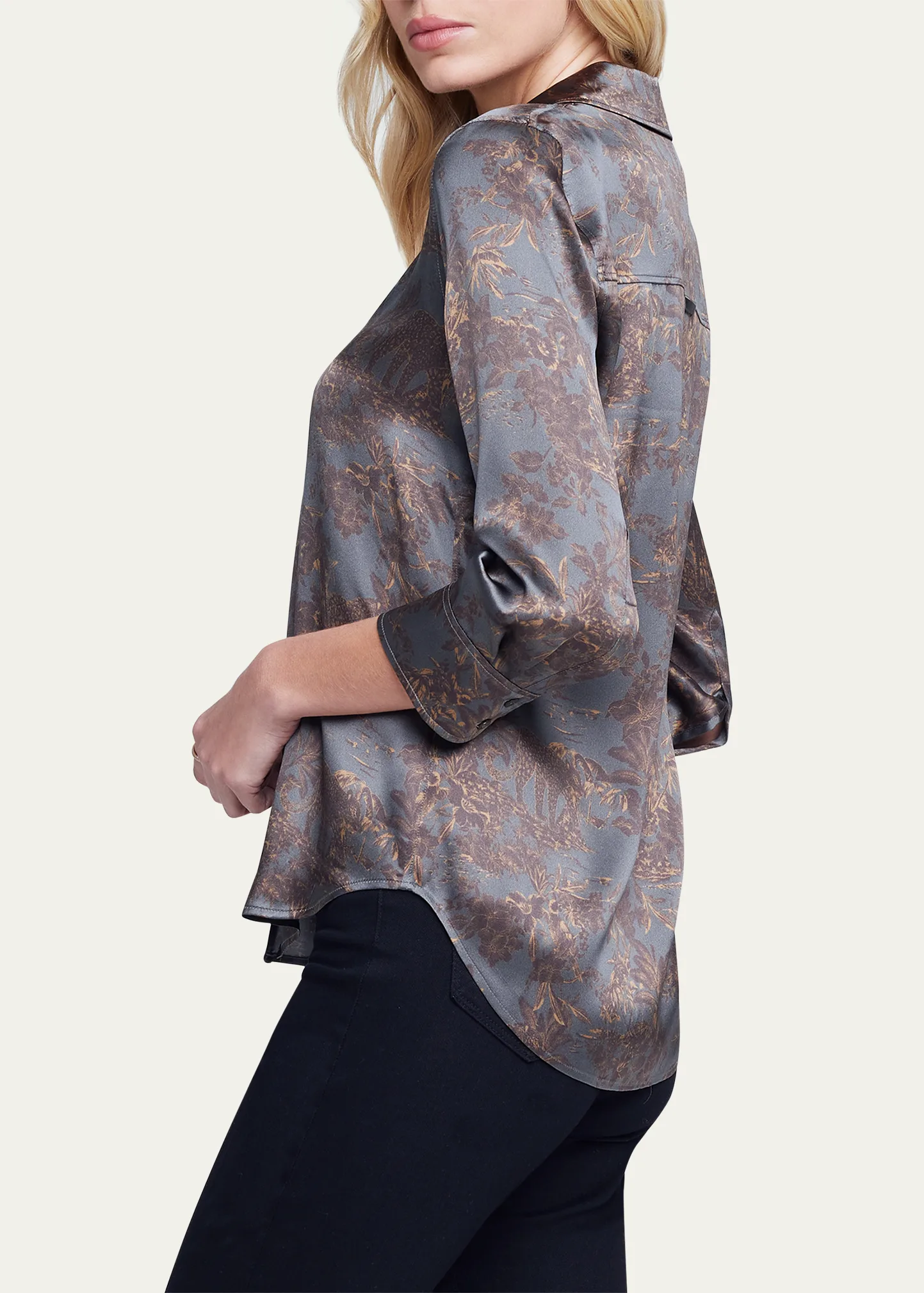 Dani Safari-Printed Silk Blouse