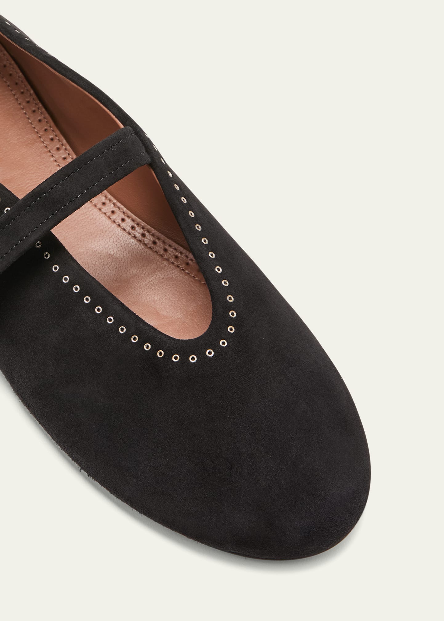 Suede Mary Jane Ballerina Flats