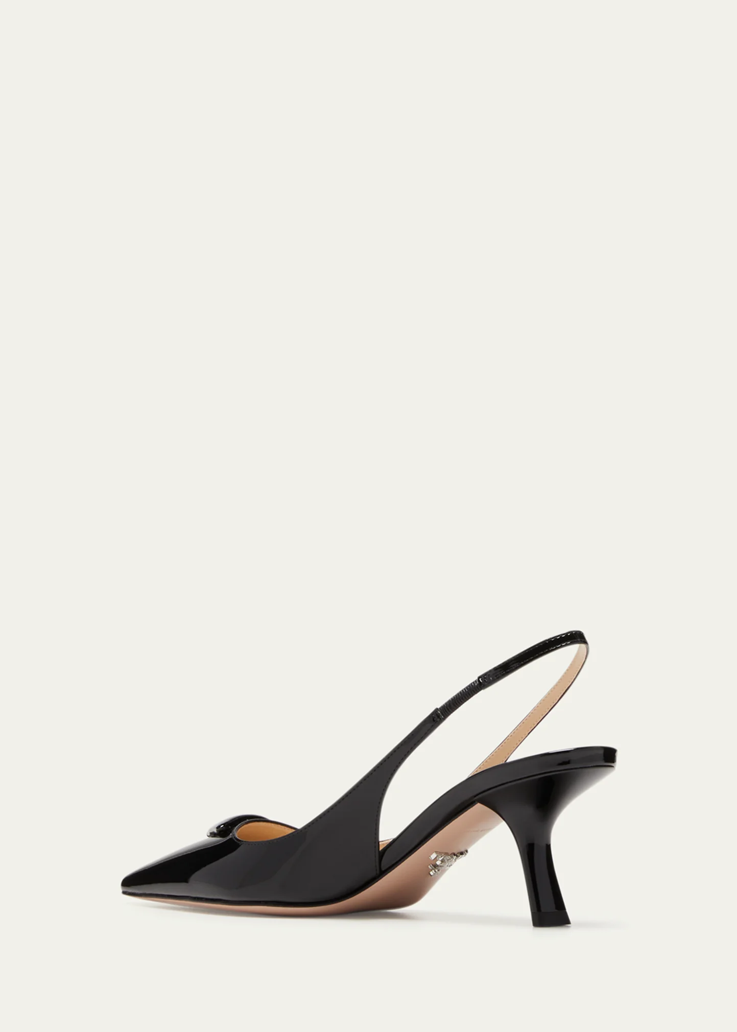 Patent Logo Slingback Pumps