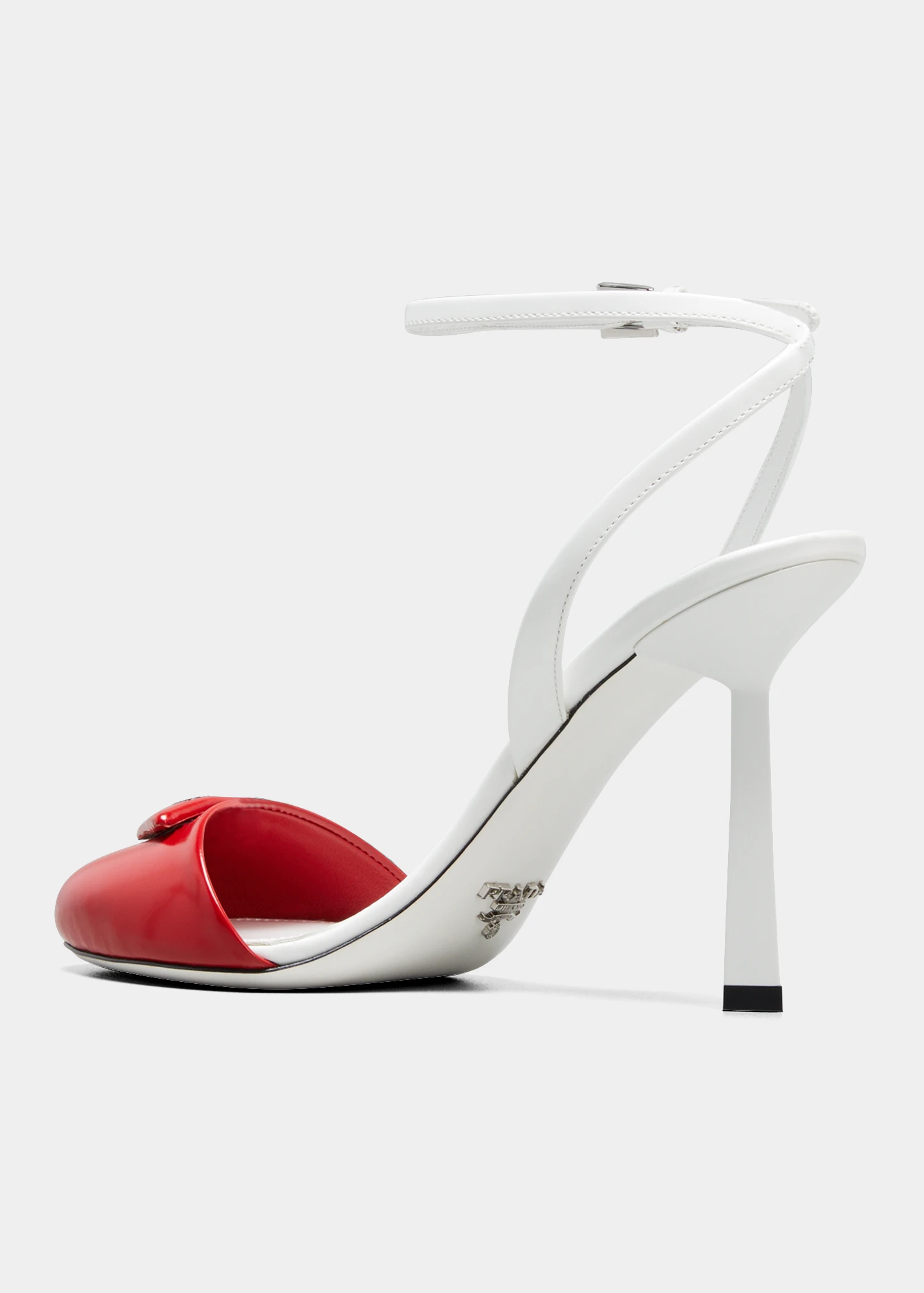 Bicolor Logo Ankle-Strap Sandals