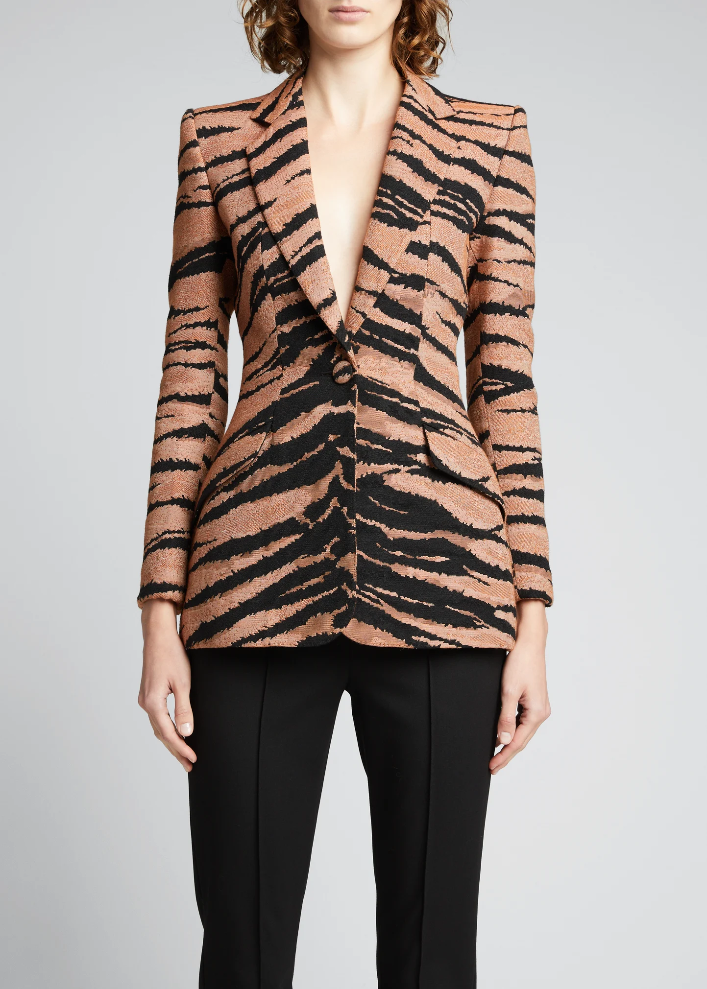 Tiger Jacquard Blazer Jacket