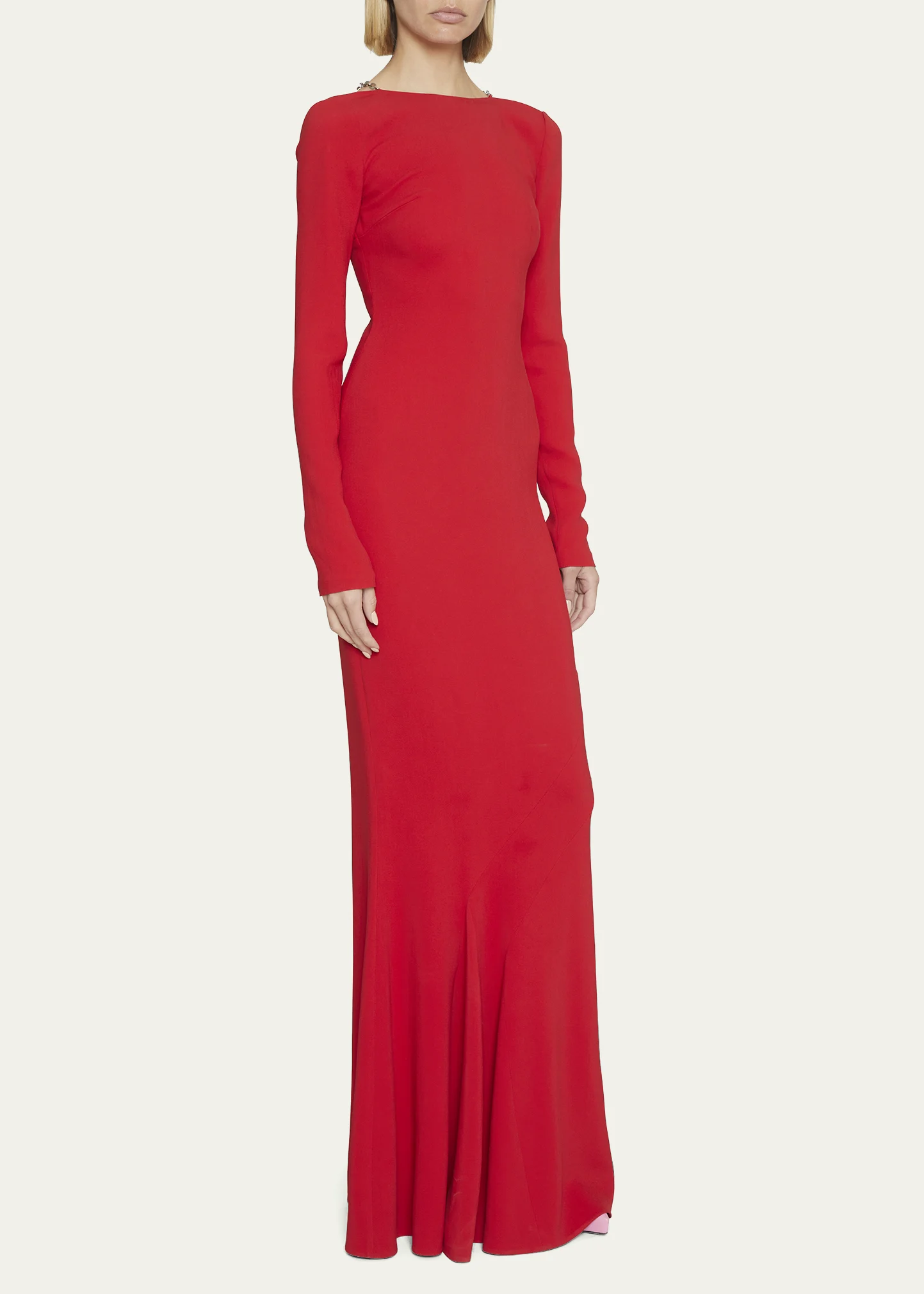 Long Sleeve Gown w/ Chain Detail