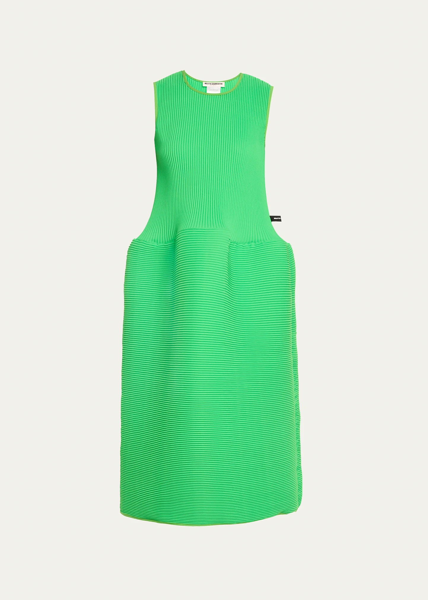 Ripple Pleat Sleeveless Midi Dress