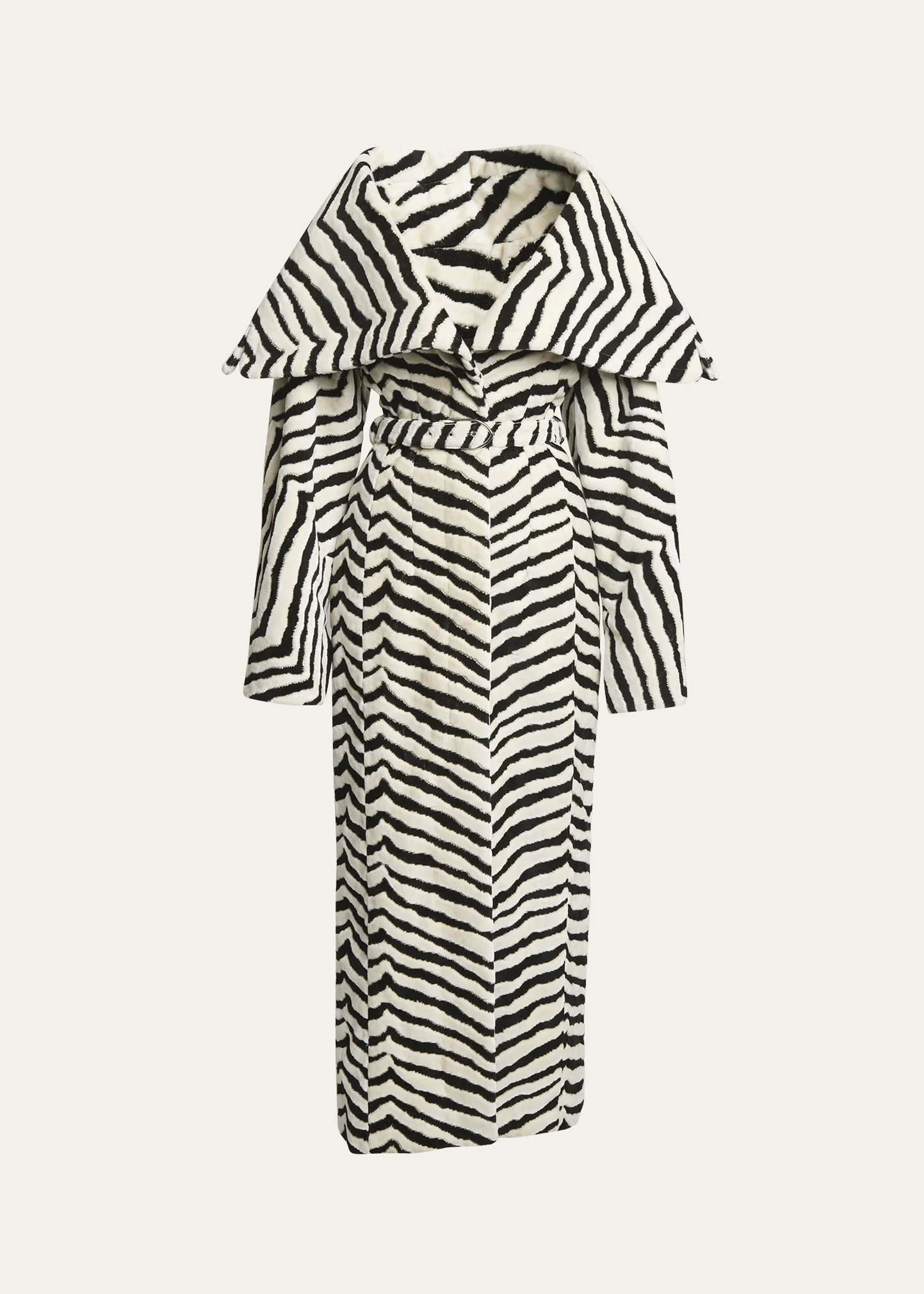 Caruso Zebra Long Belted Coat