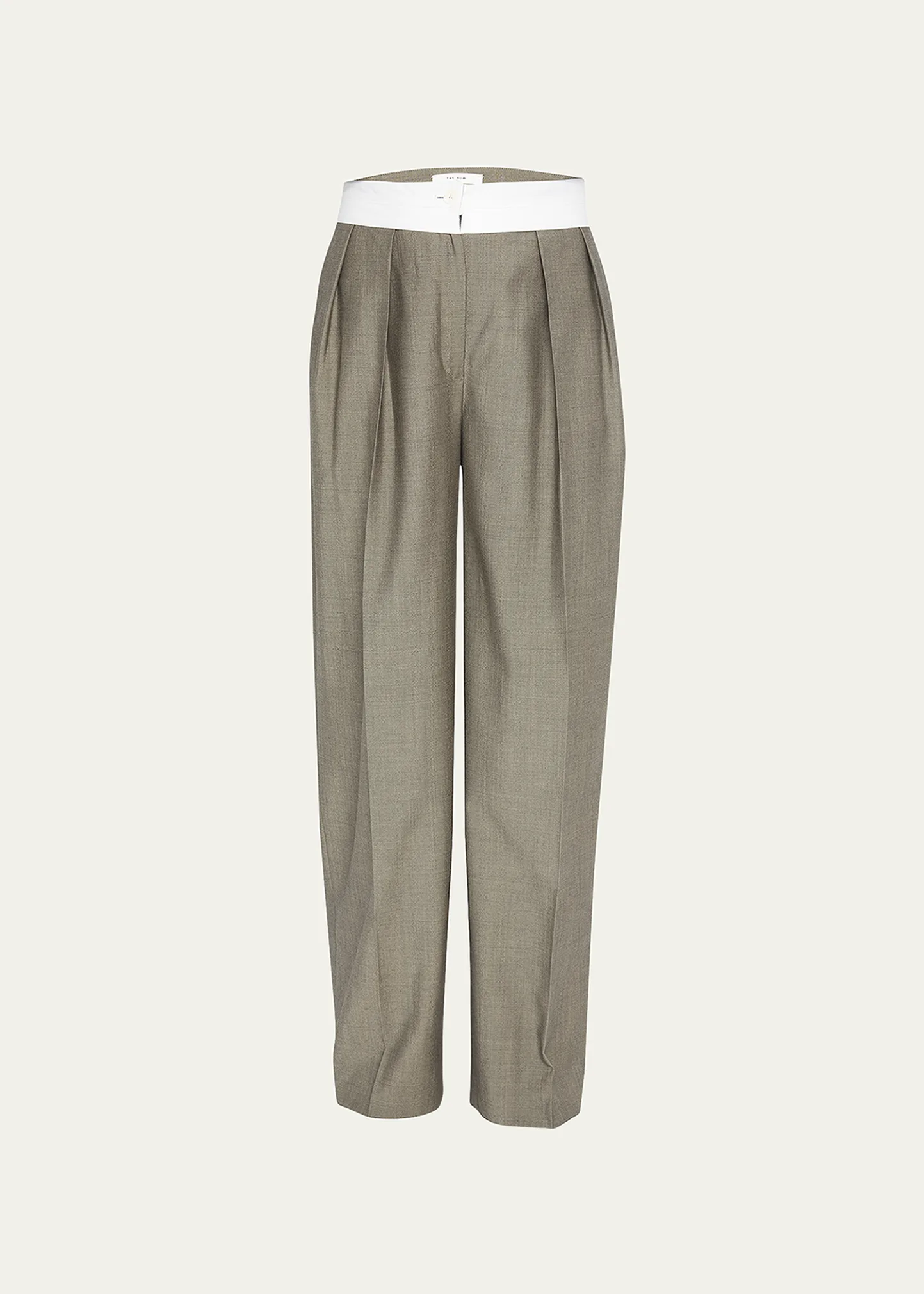 Milla Bicolor Wide-Leg Wool Pants