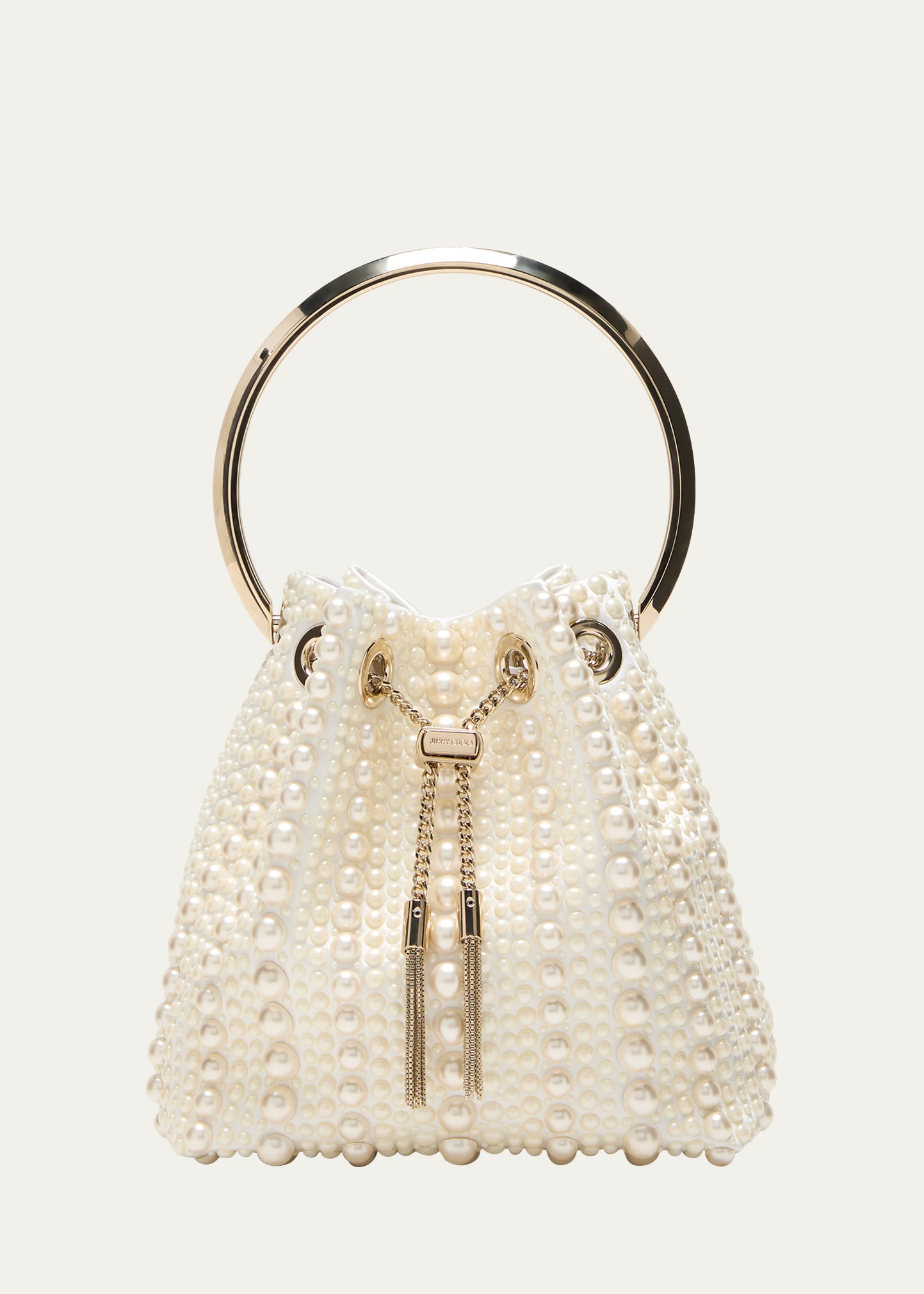 Bon Bon Pearly Satin Bucket Bag