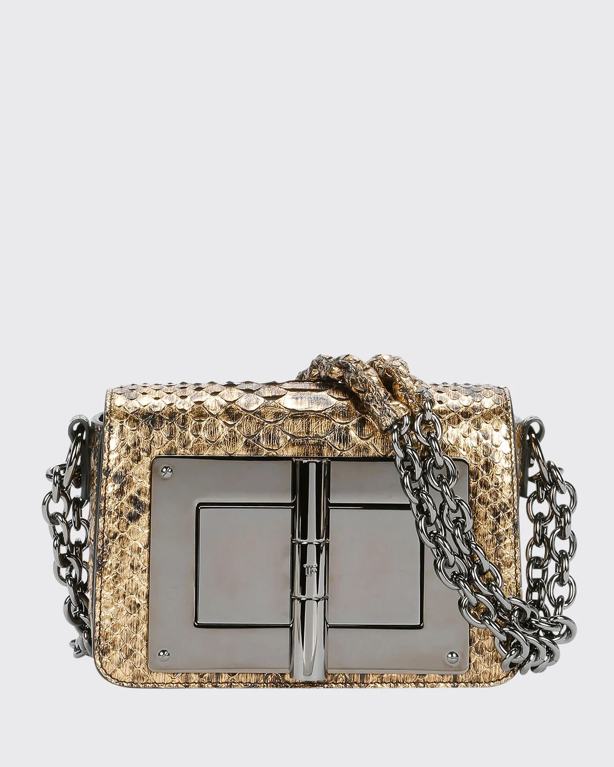 Natalia Laminated Python Small Shoulder Bag