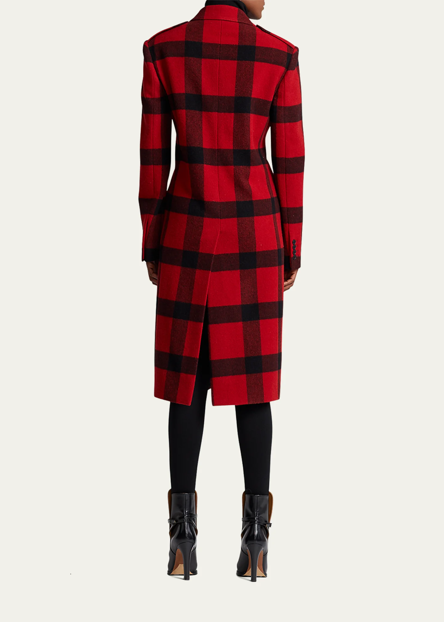 Sallie Checkered Plaid Trench Coat