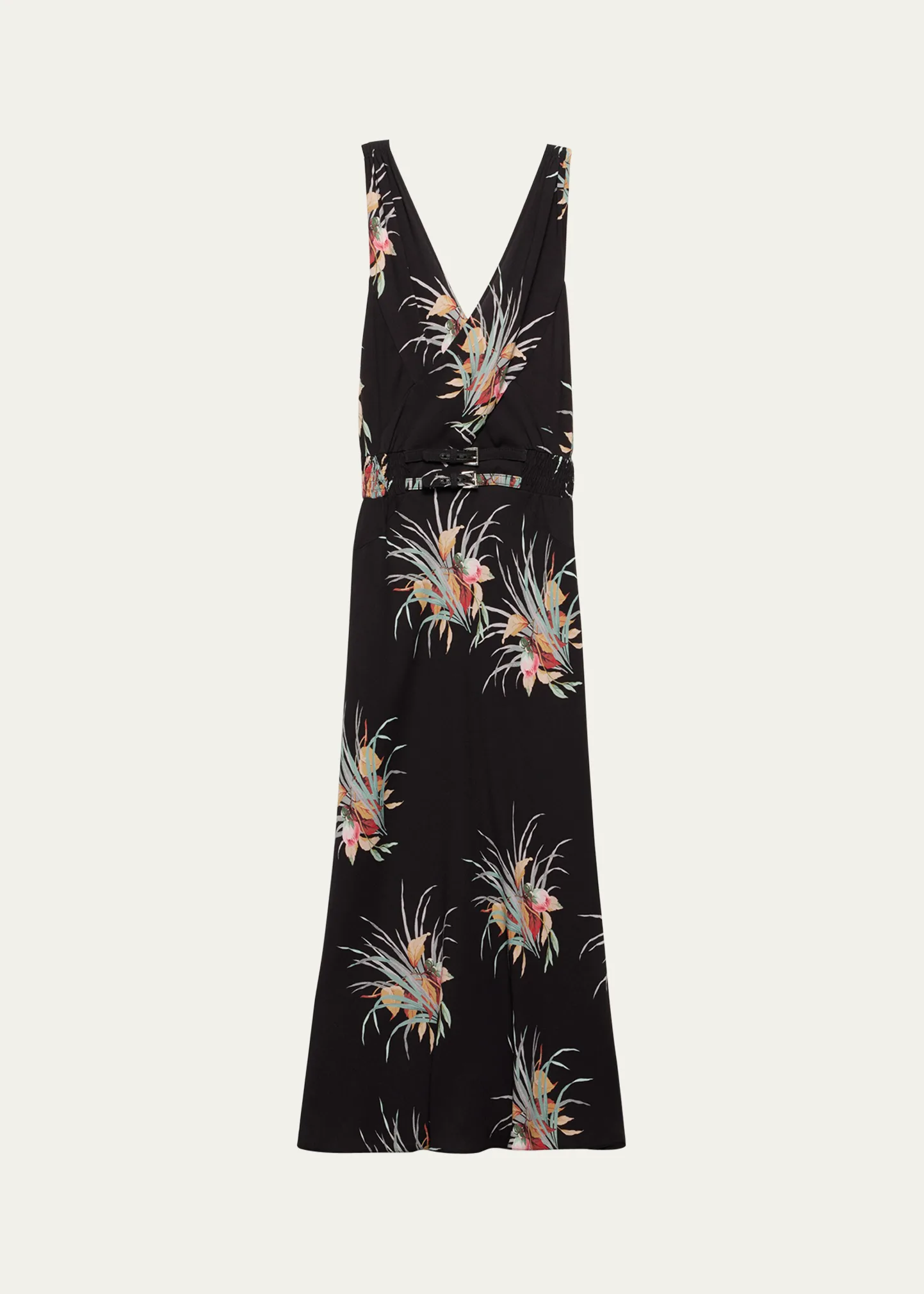 Floral Sable Fit-Flare Midi Dress