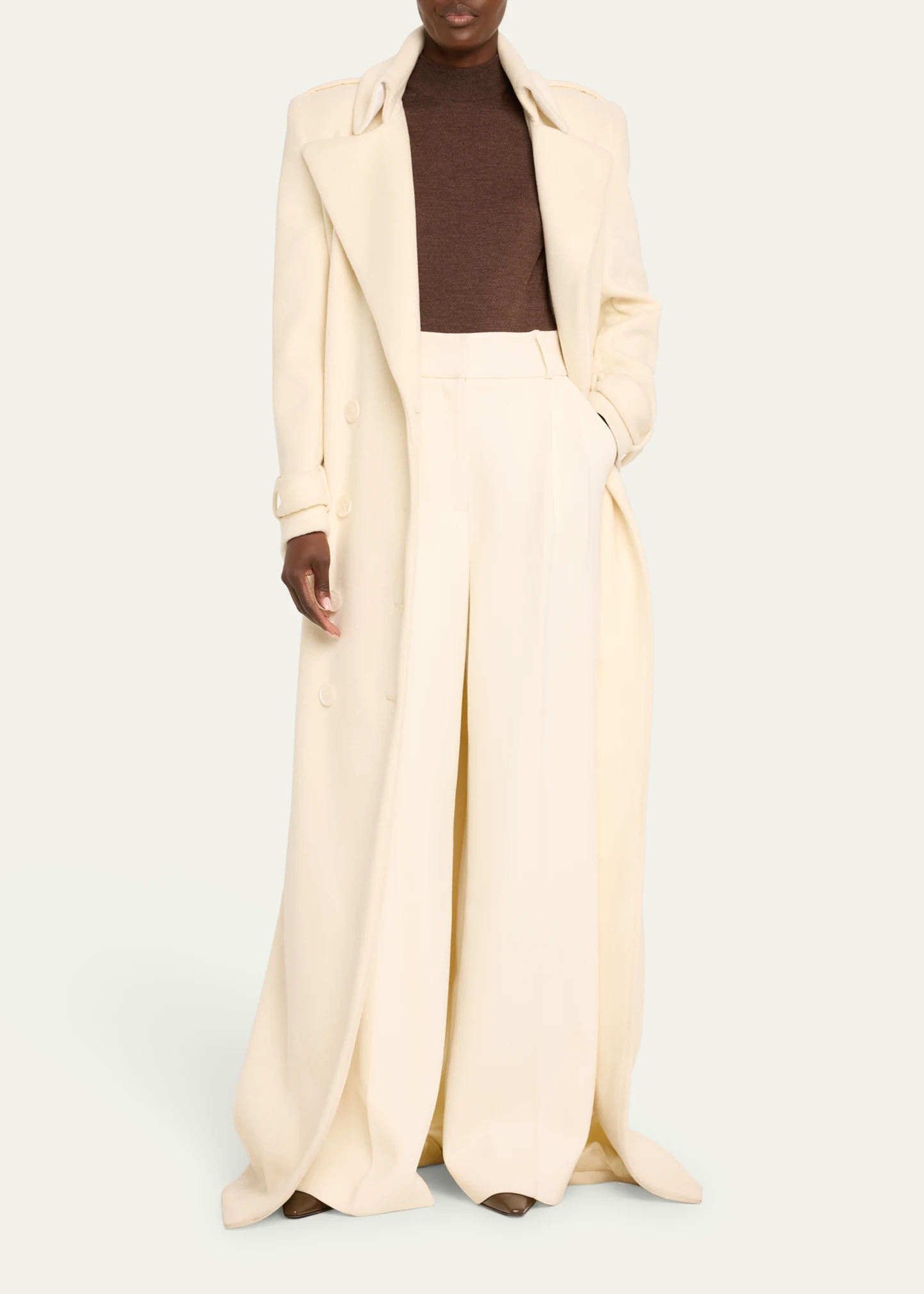 Double-Breasted Cashmere Maxi Coat