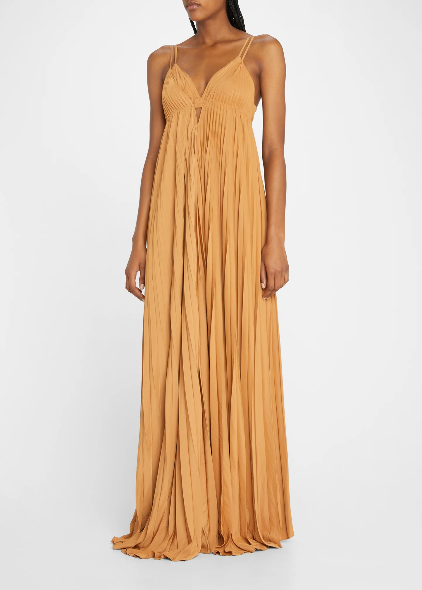 Arianna Cutout Pleated Maxi Dress