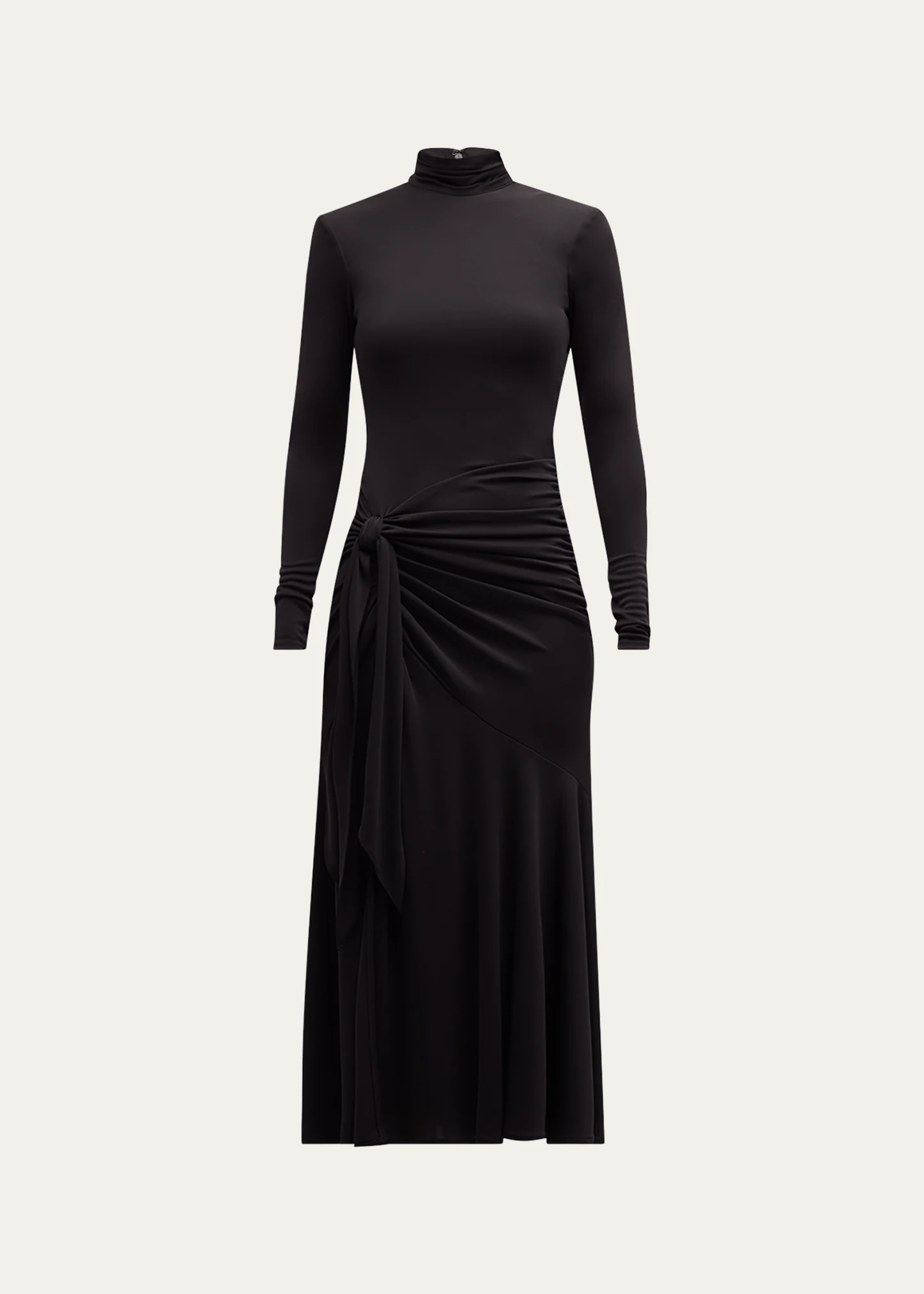 Johnson Mock-Neck Wrap-Skirt Midi Dress