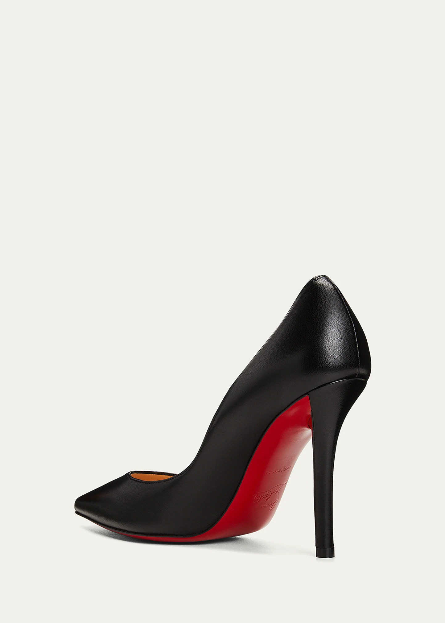 Apostrophy Leather Pointed Red-Sole Pumps