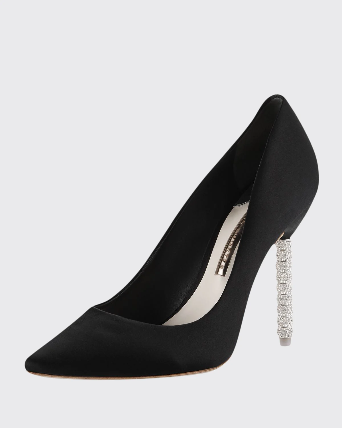 Coco Satin Crystal-Heel Pumps