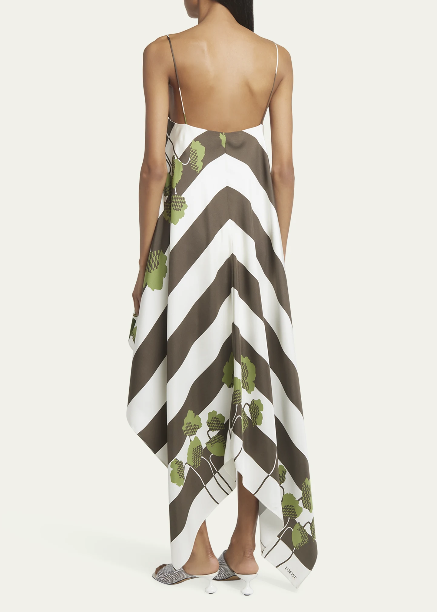 x Paula Ibiza Asymmetric Multi-Print Slip Dress