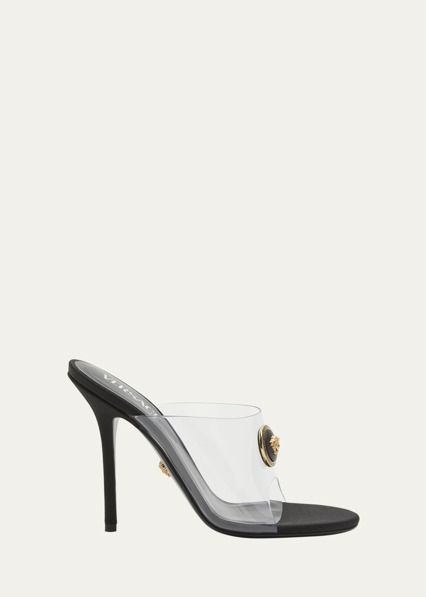 Medusa Clear Stiletto Mule Sandals