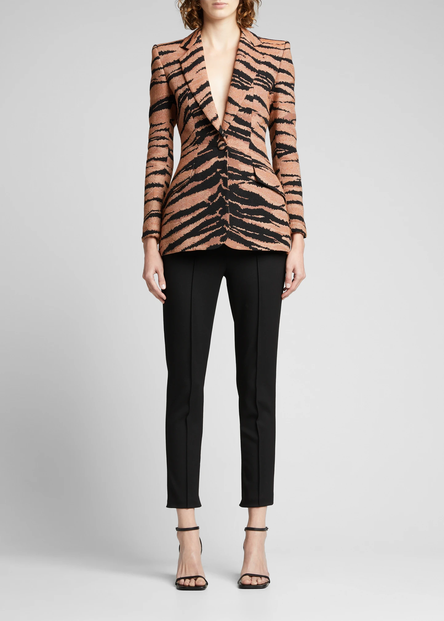 Tiger Jacquard Blazer Jacket