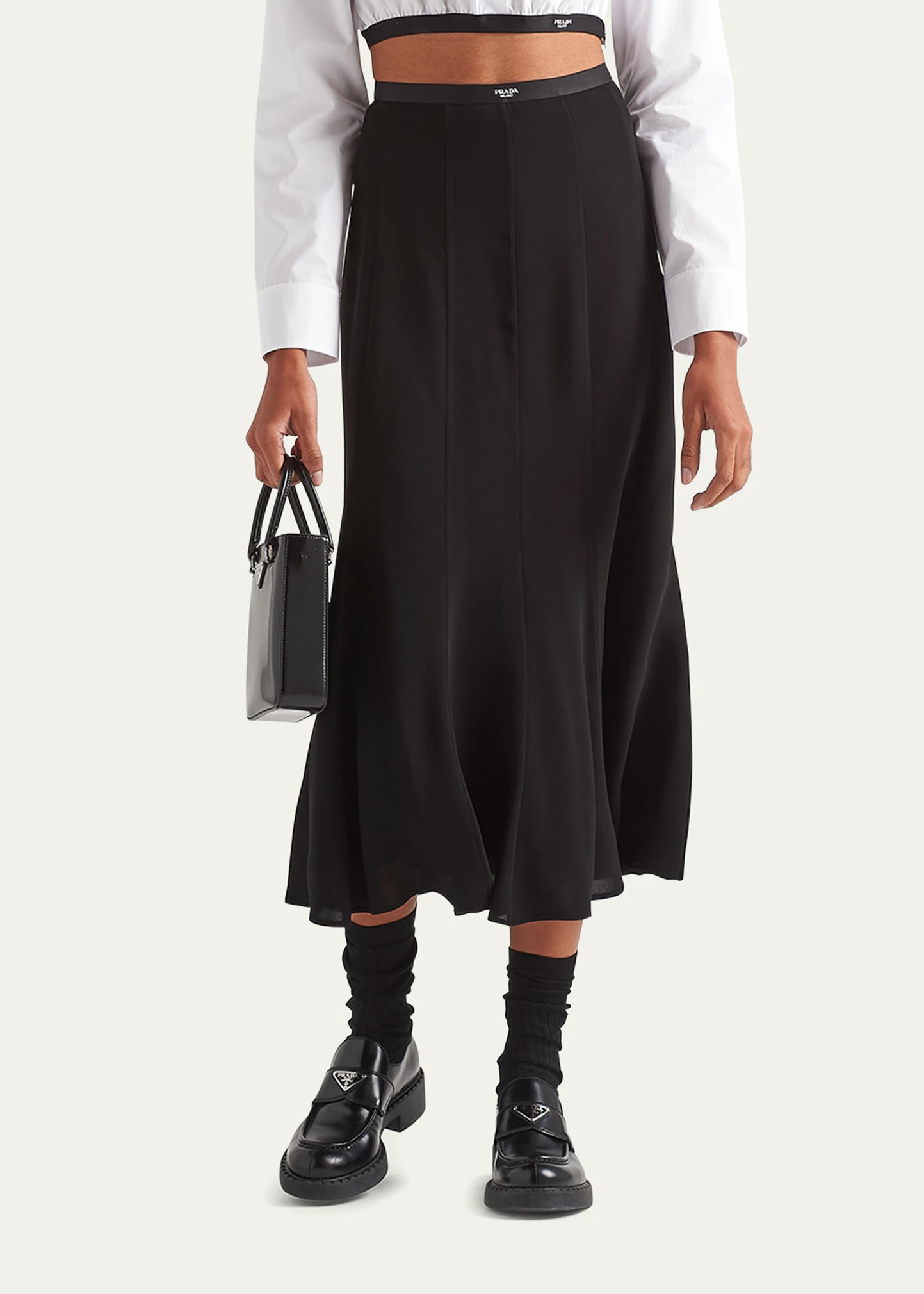 Crepe Midi Skirt