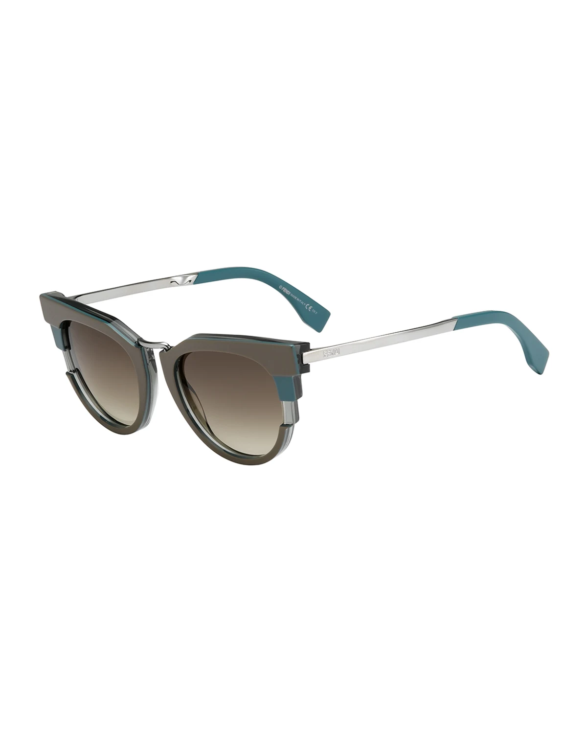 Colorblock Sunglasses, Havana/White