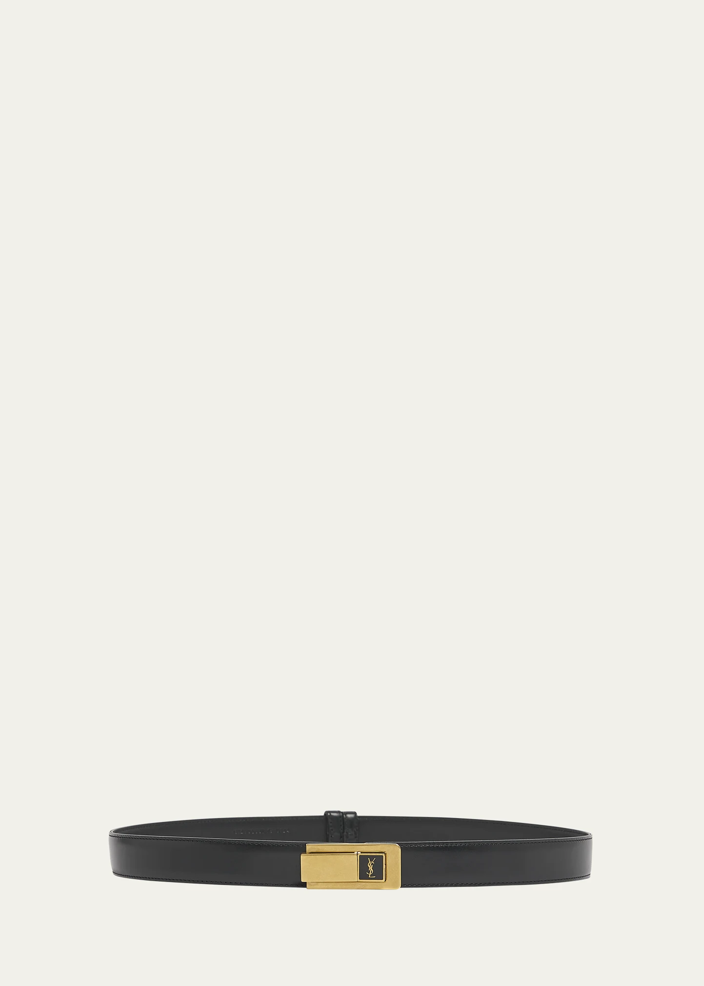 YSL Skinny Leather Belt