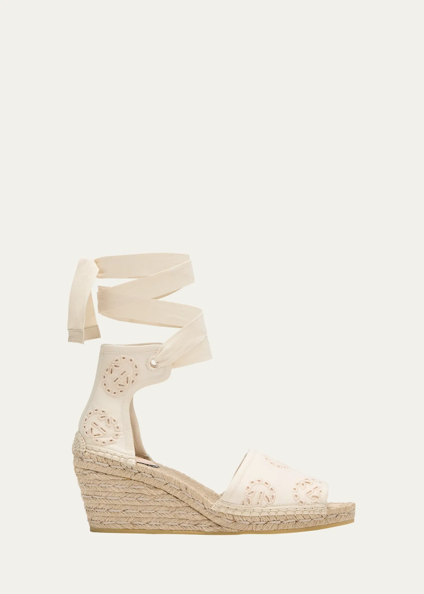 Damita GG Eyelet Wedge Espadrille Sandals