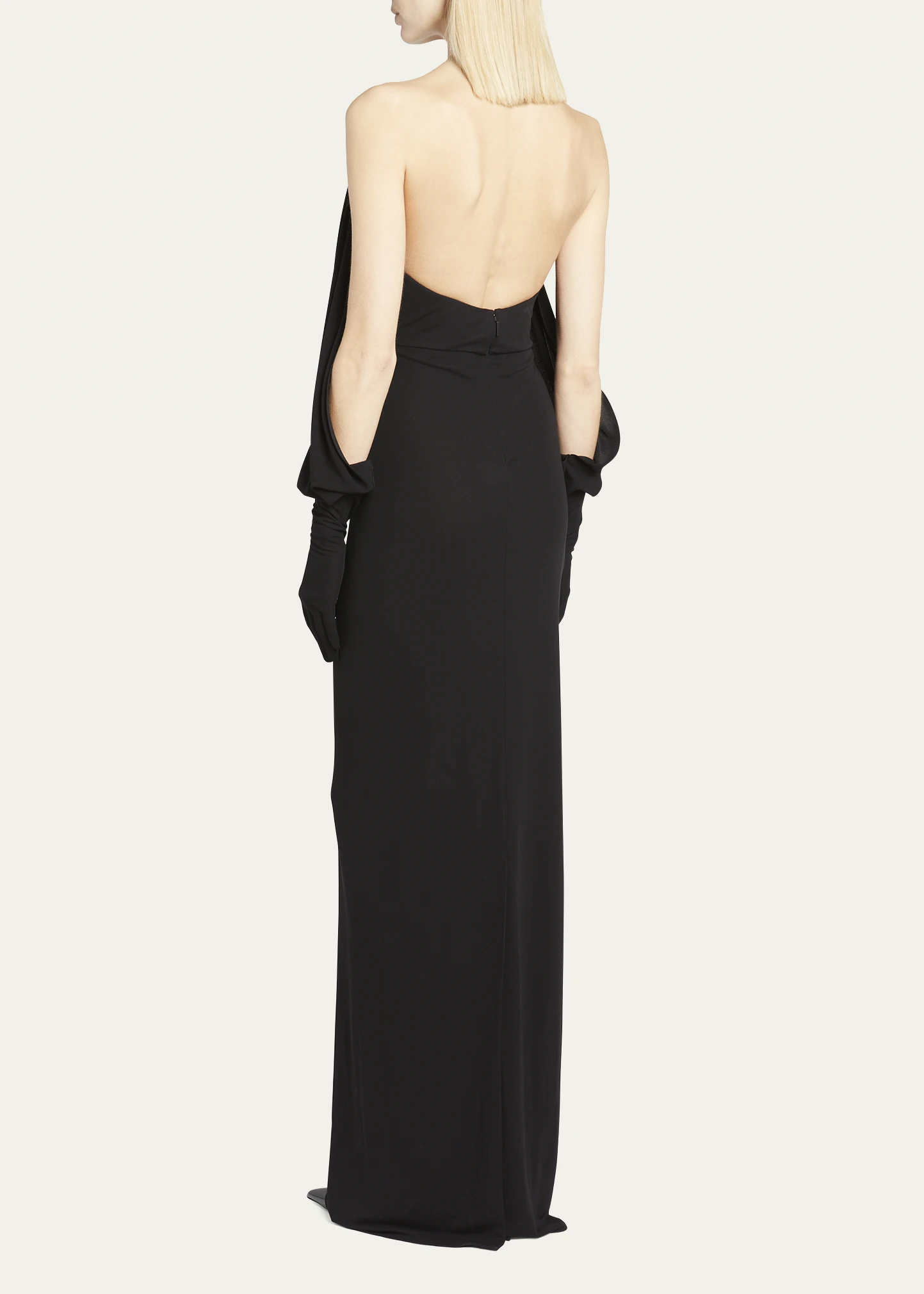 Off-Shoulder Gown with Glove Sleeves