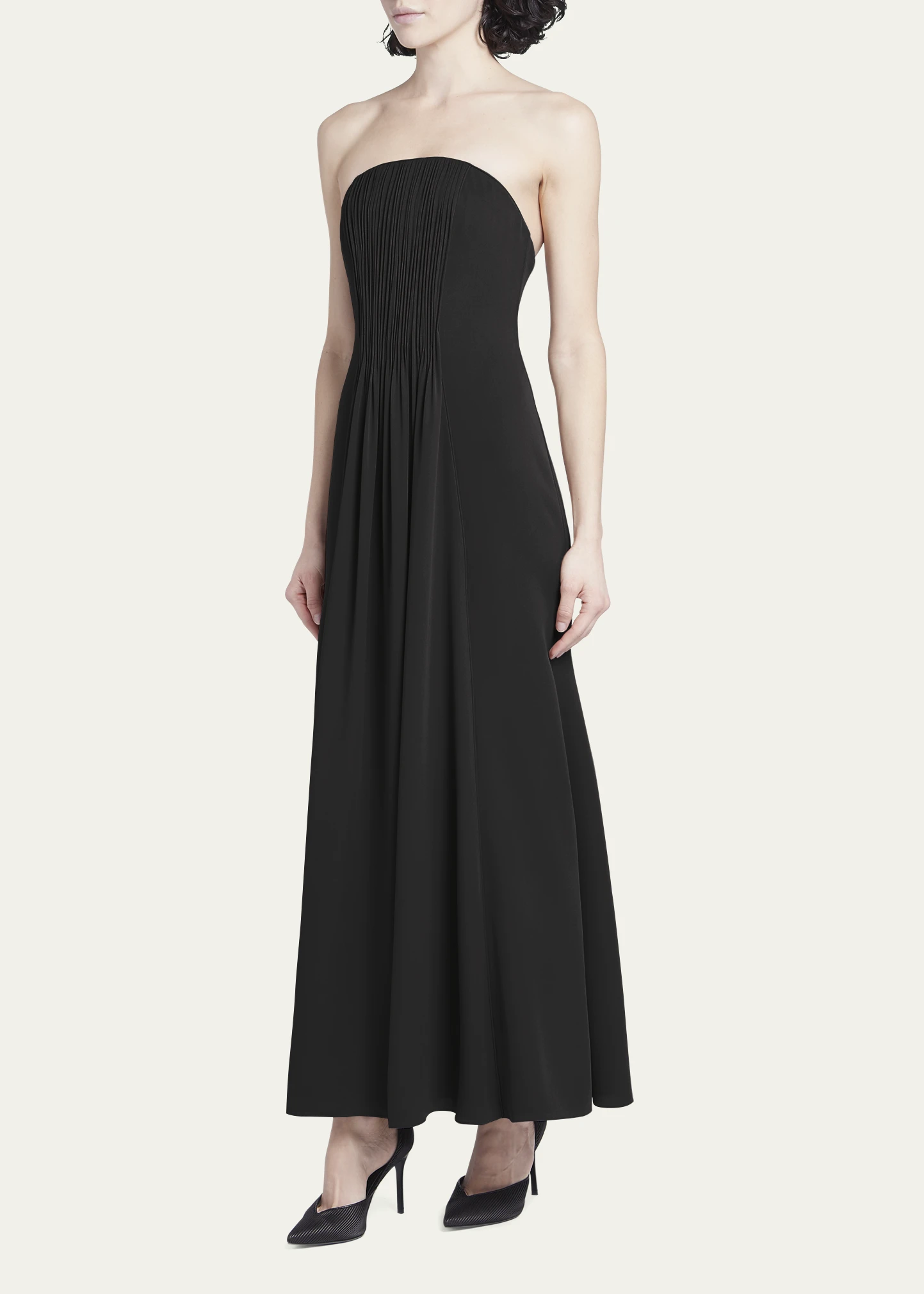 Strapless Plisse Gown