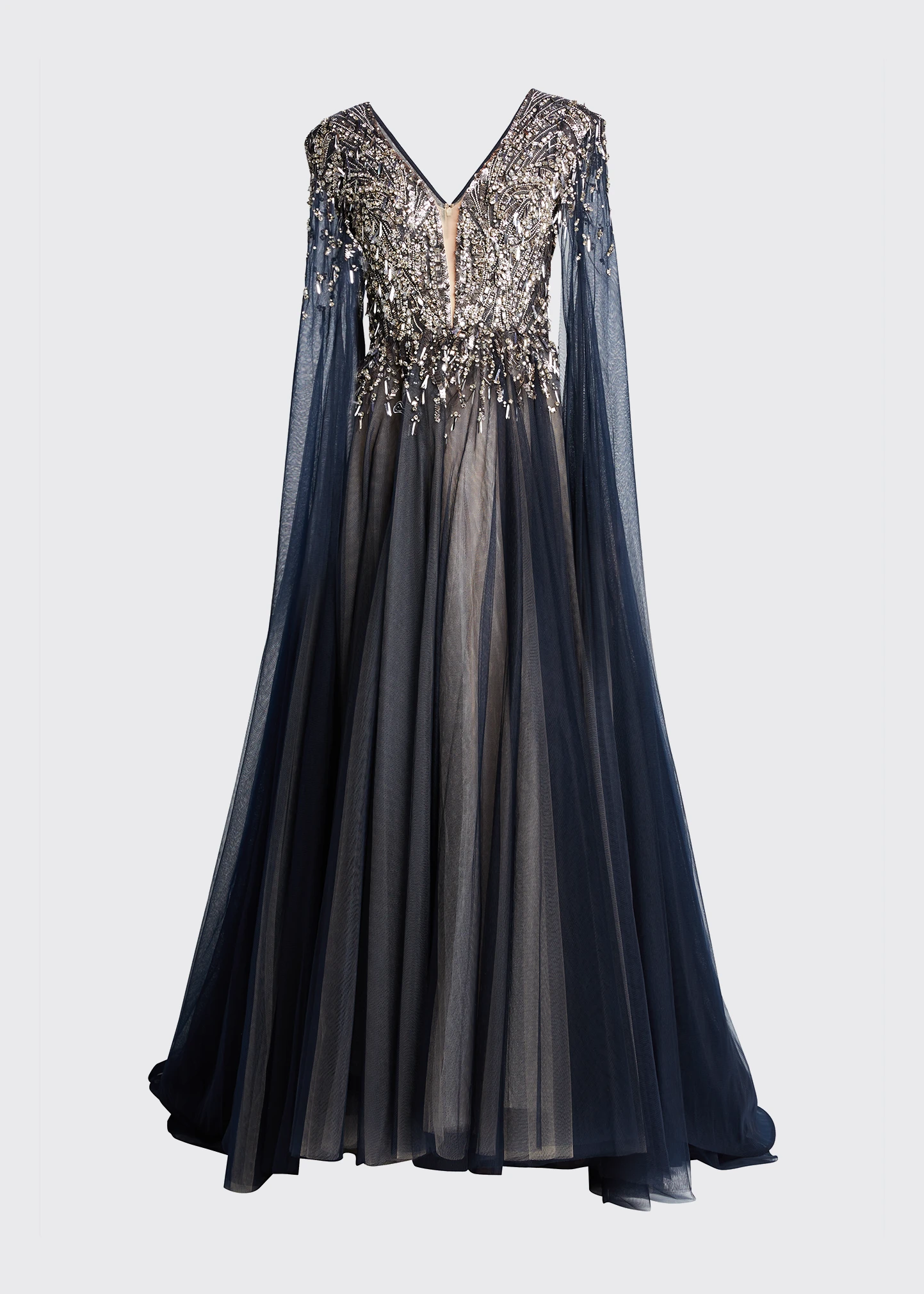 Crystal V-Neck Gown