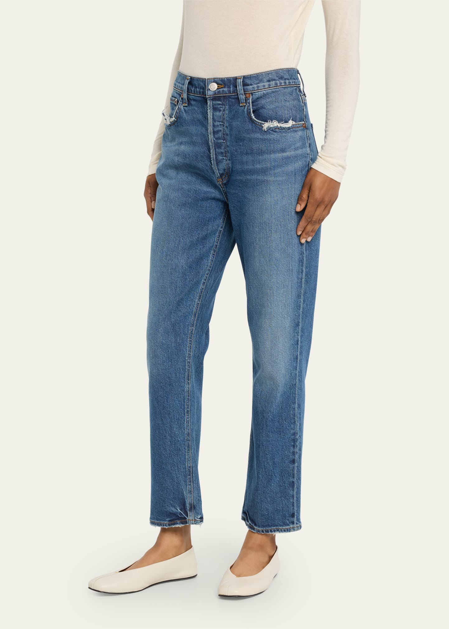 Riley Long Straight-Leg Jeans