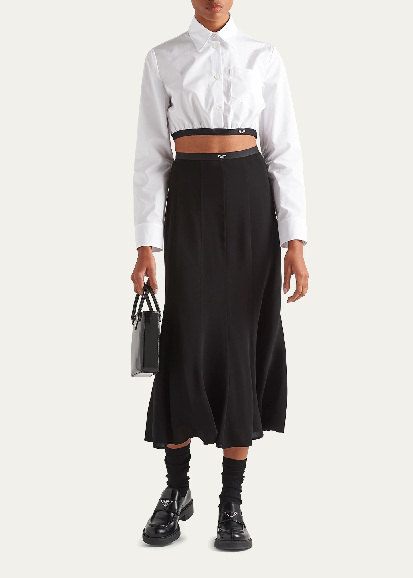 Crepe Midi Skirt