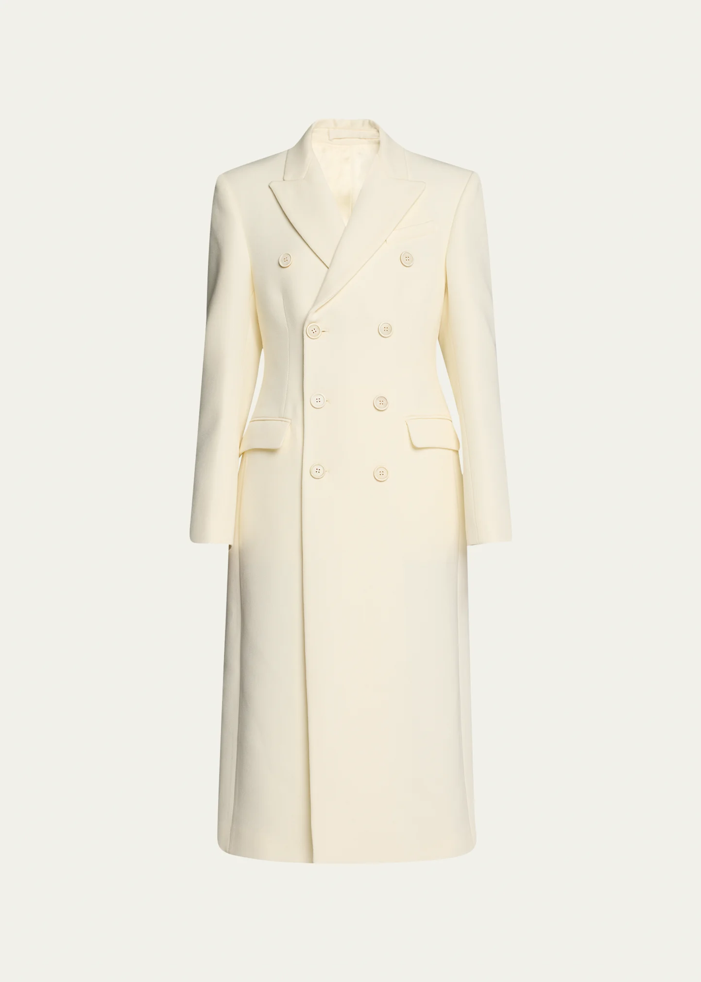 Double-Breasted Long Wool Coat