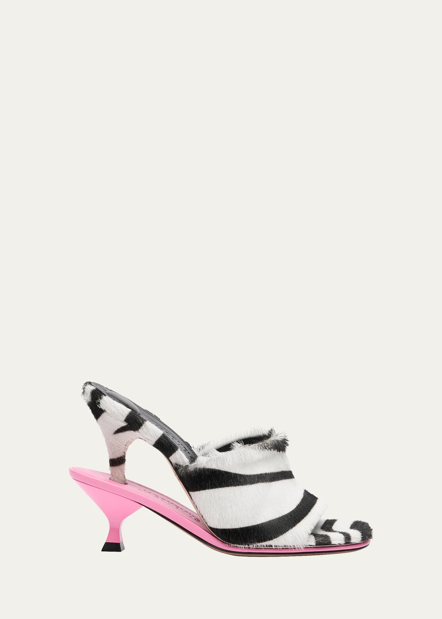 Les Doubles Mules Zebra-Print Sandals