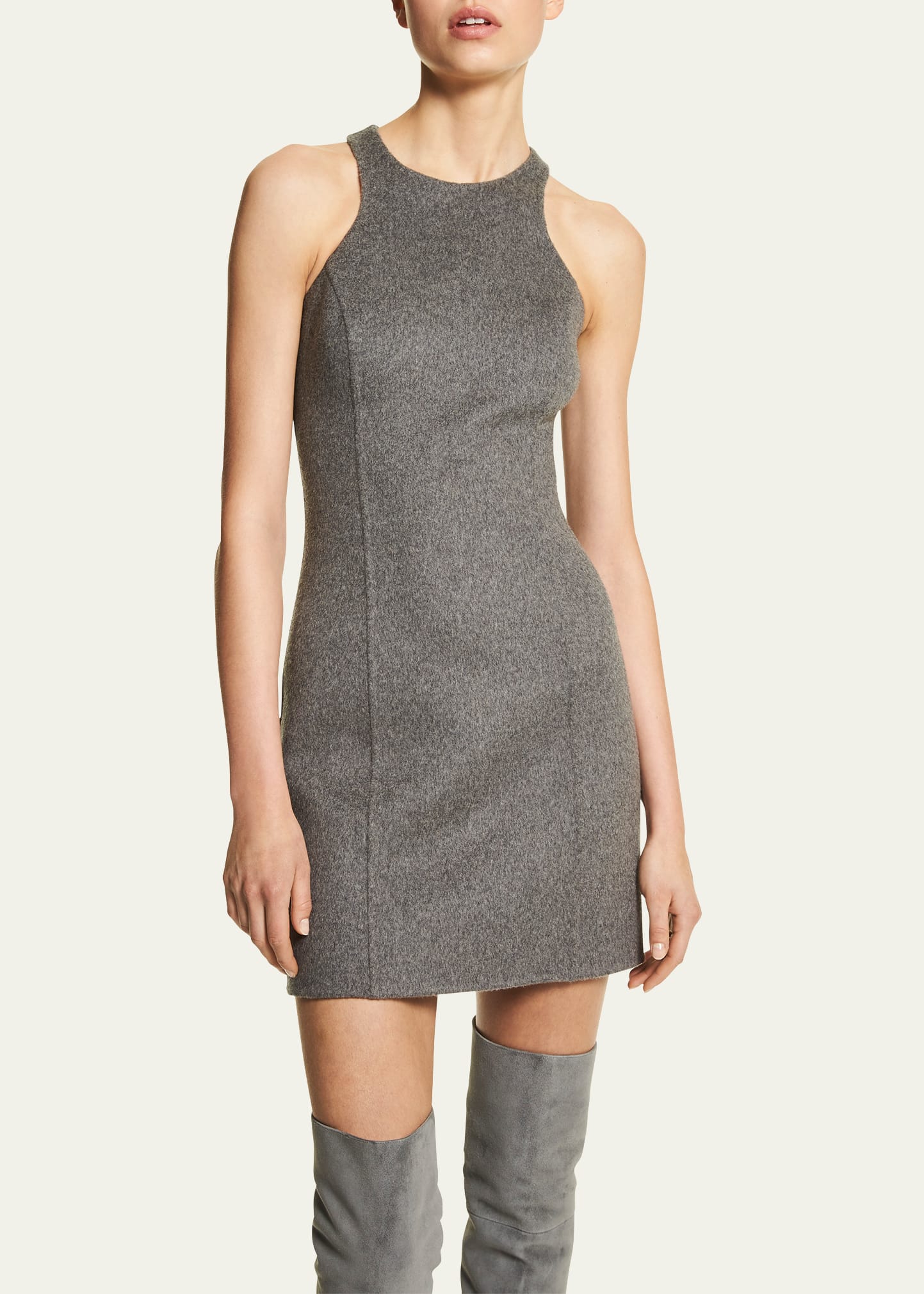 Racerback Wool Mini Dress