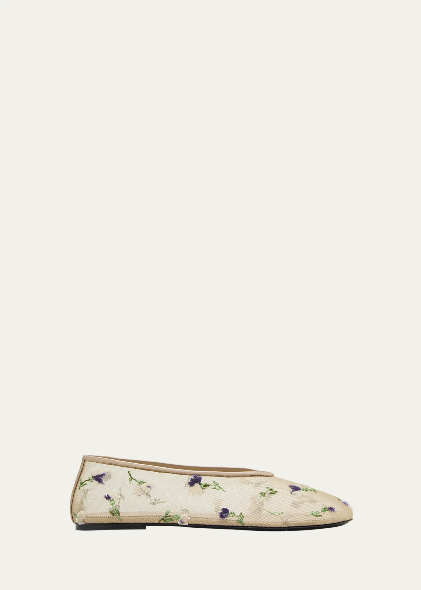 Marcy Flower Embroidered Mesh Ballerina Flats