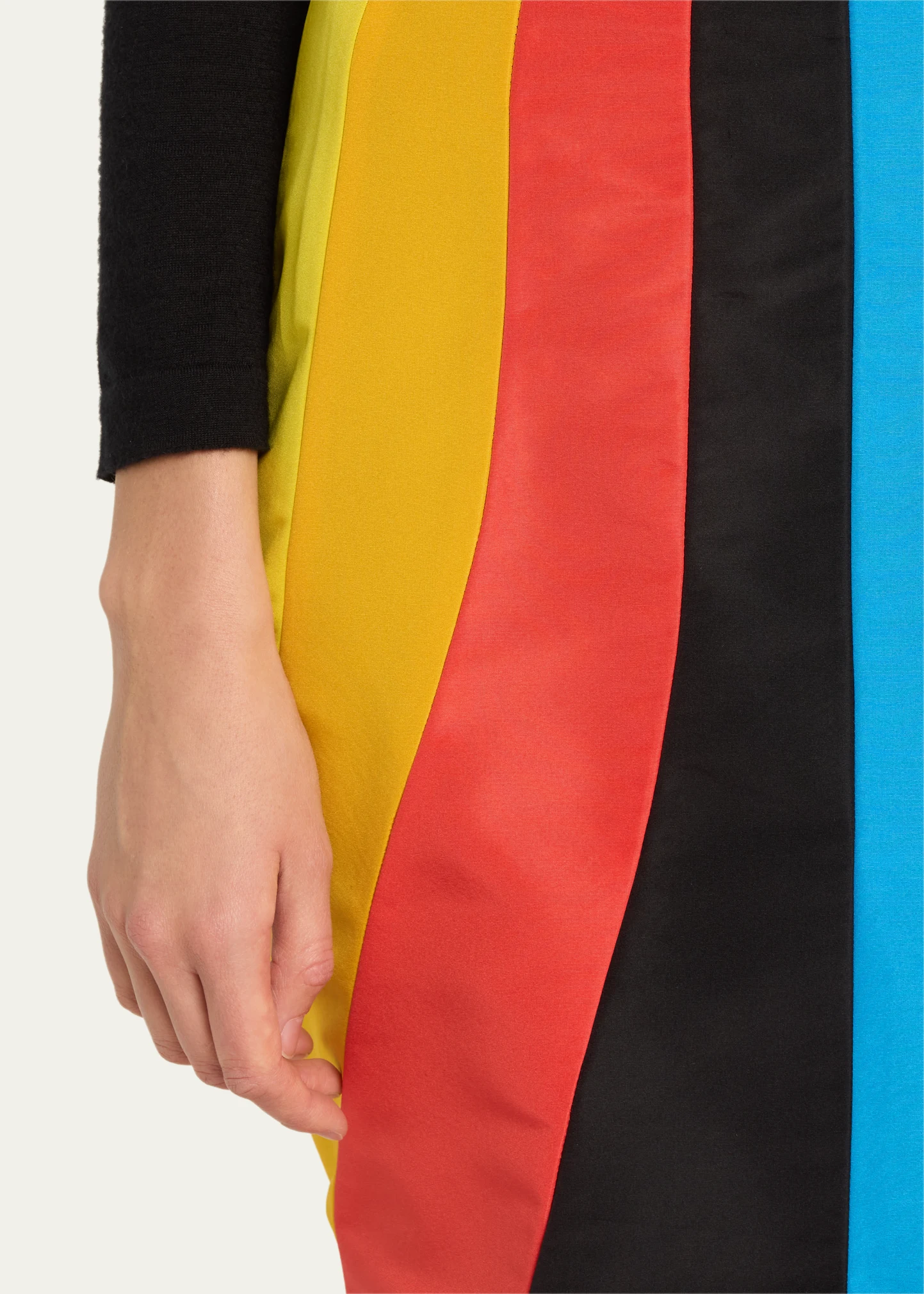 Colorblock Tie-Back Trumpet Maxi Skirt