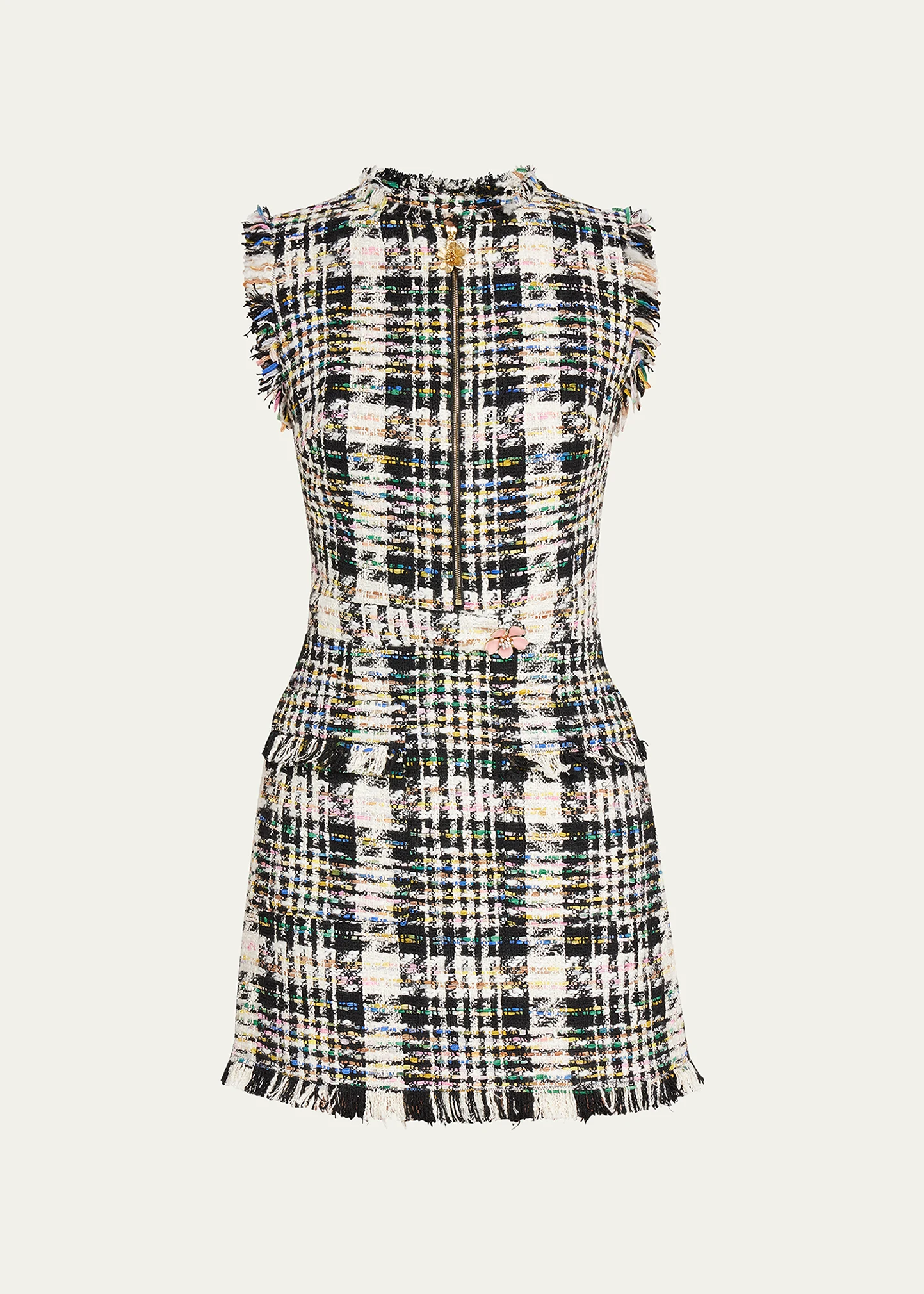 Ribbon Tweed Mini Dress