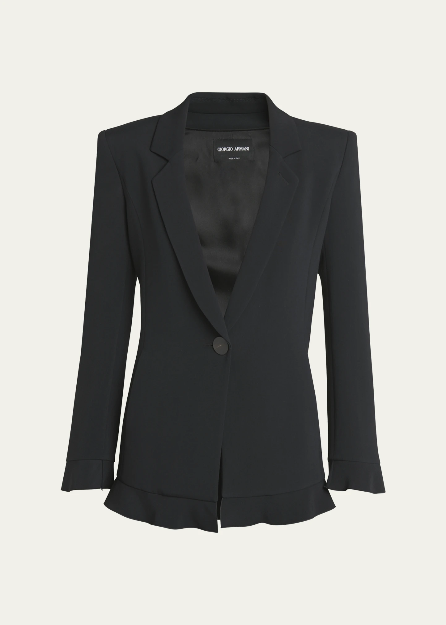 Cady Blazer Jacket with Ruffle Underlay