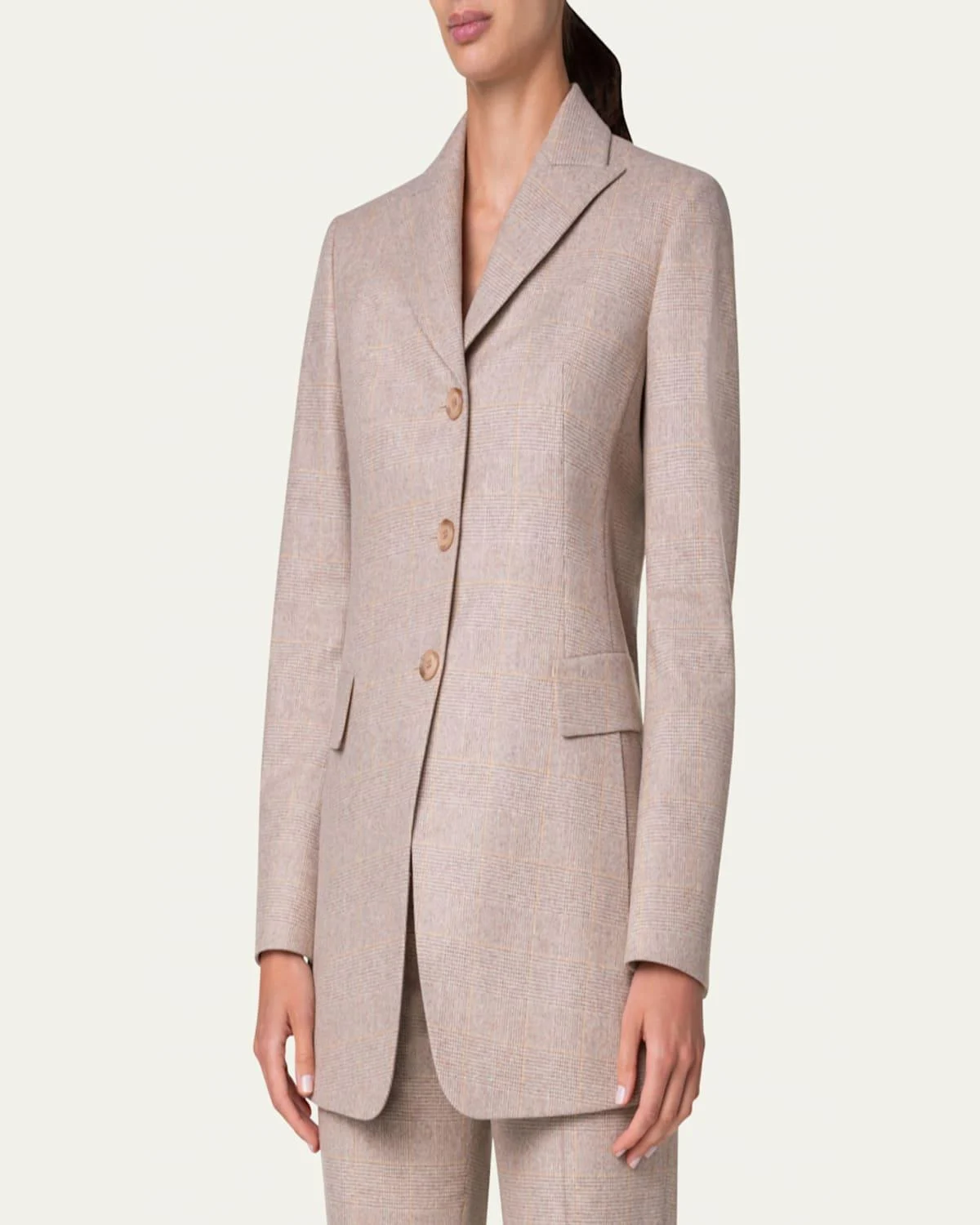 Tyson Prince of Wales Wool Jacket, Beige