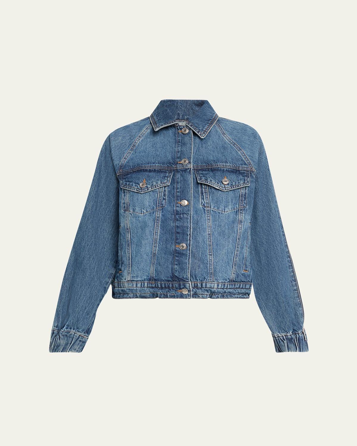 Amie Zip-Sleeve Denim Jacket